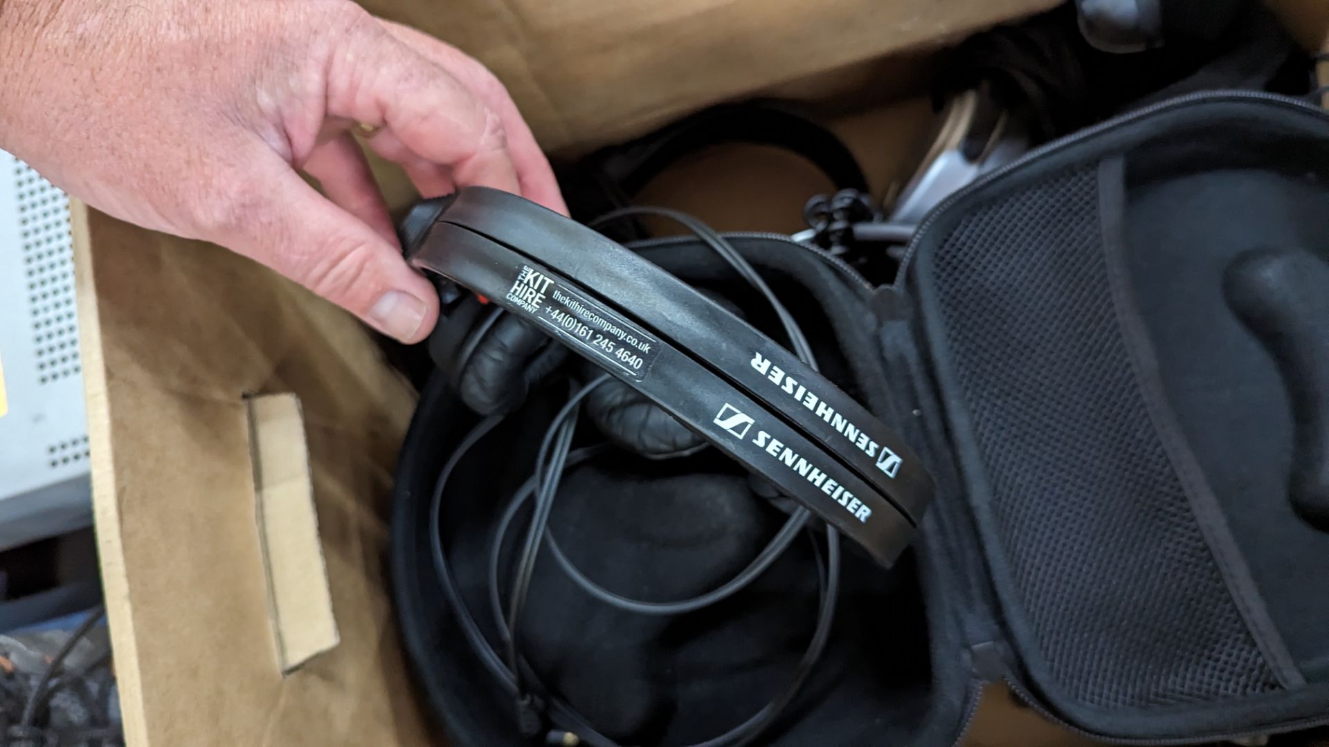 Box of headphones including Sennheiser HD25S in hard case - Image 10 of 11