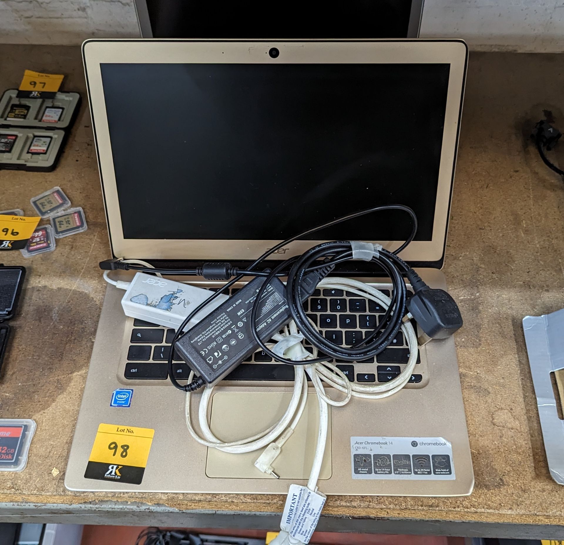 Acer Chromebook 14 including 2 off power supplies/chargers