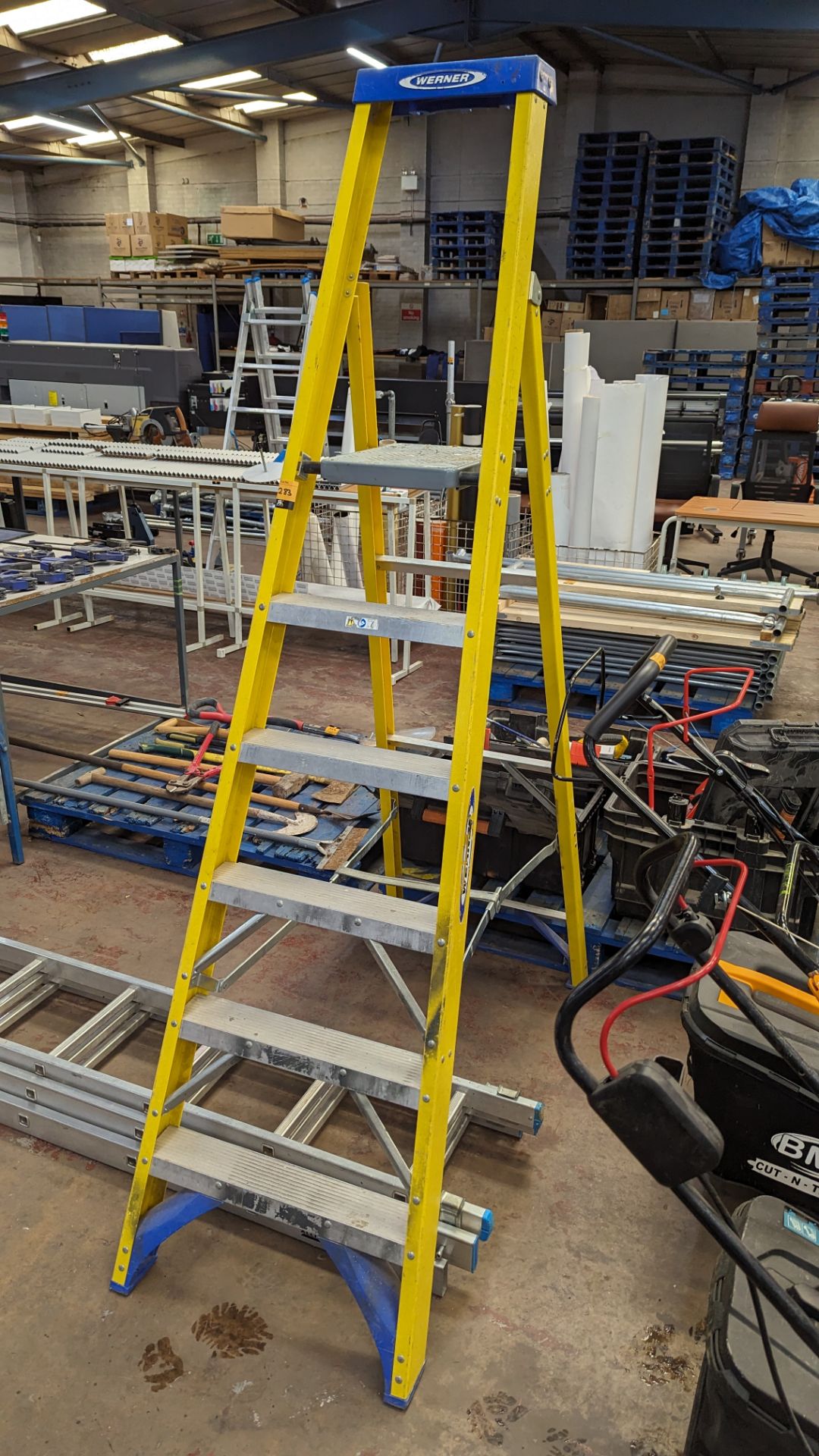 Werner stepladders with 6 treads plus the top standing plate - Image 3 of 4