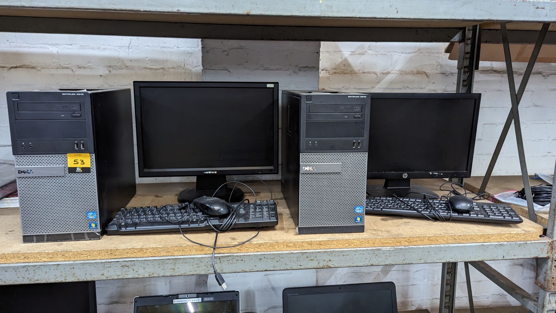 2 off Dell OptiPlex tower computers each with keyboard, monitor & mouse - Image 2 of 8