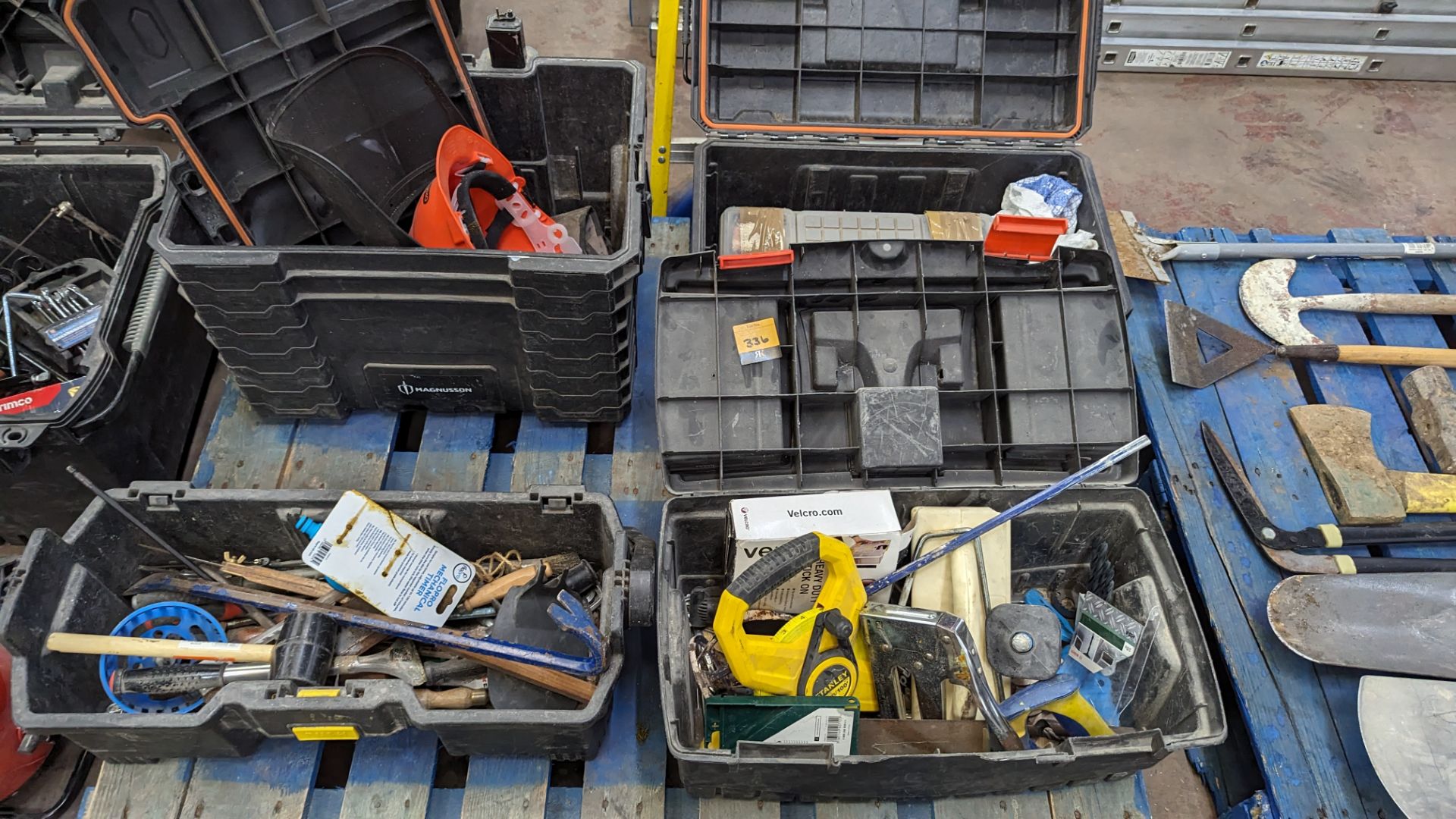 4 toolboxes & their contents - the contents of a pallet