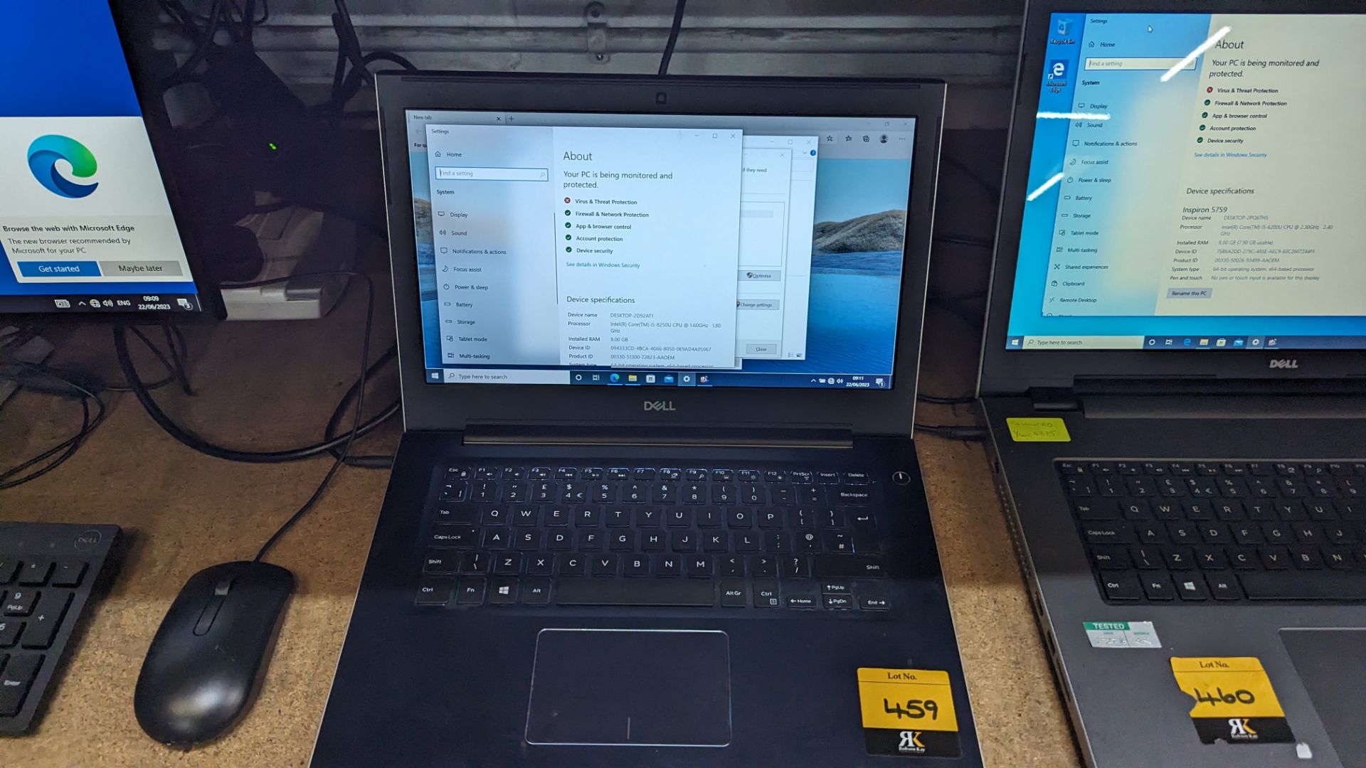 Dell Vostro notebook computer with Intel Core i5-8250 CPU, 8GB RAM, 256GB SSD including power pack/c - Image 3 of 17
