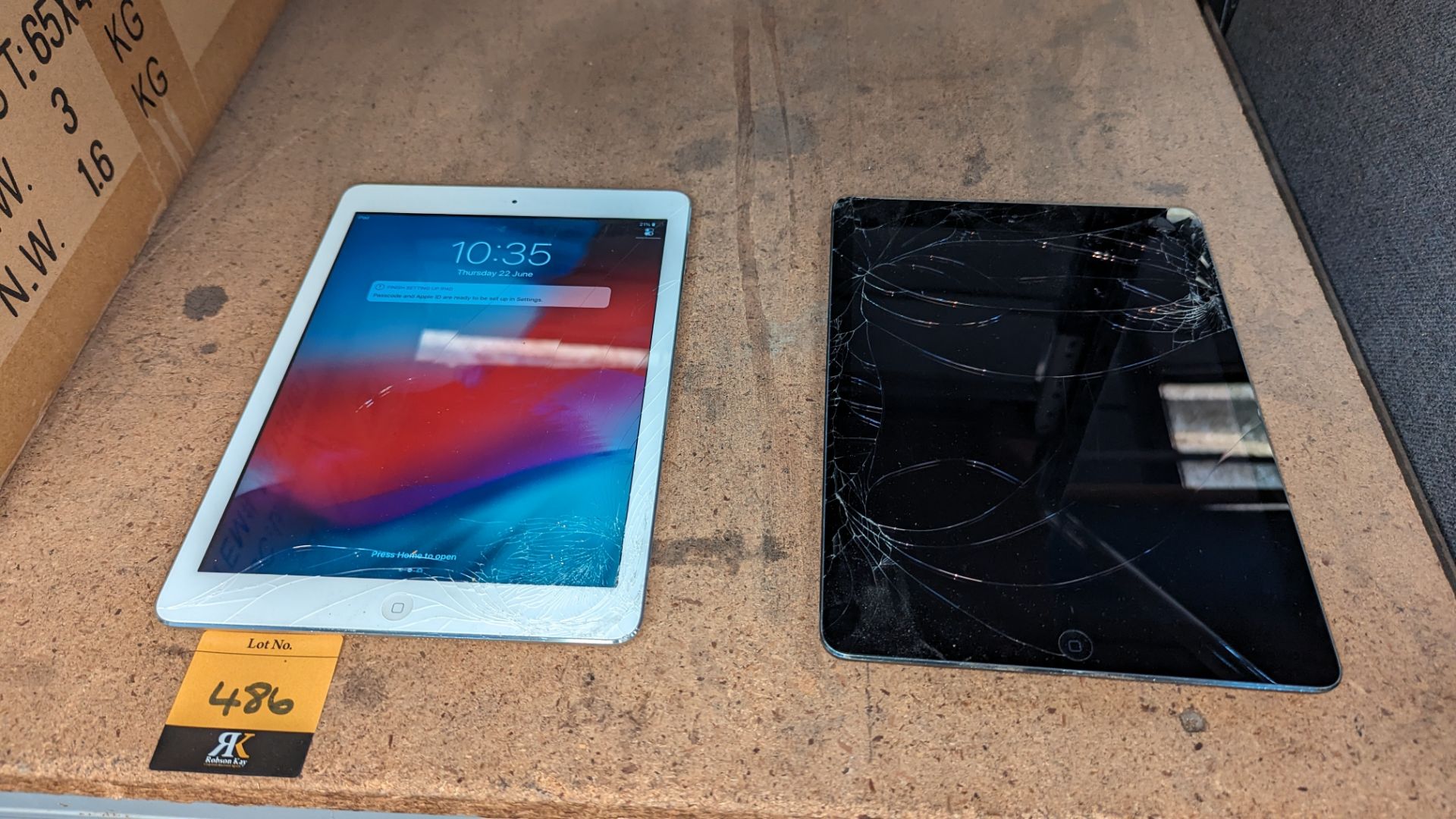 2 assorted iPads - broken, no ancillaries