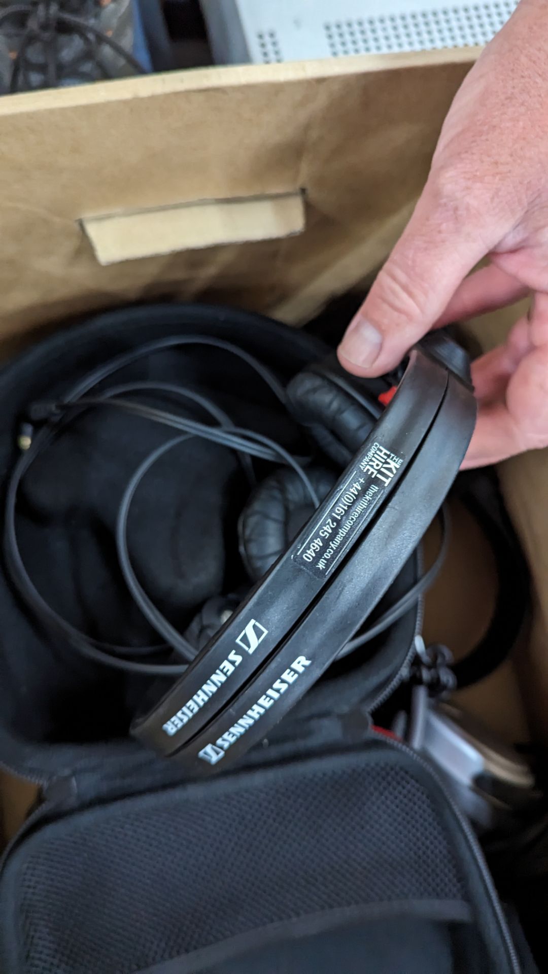 Box of headphones including Sennheiser HD25S in hard case - Image 9 of 11