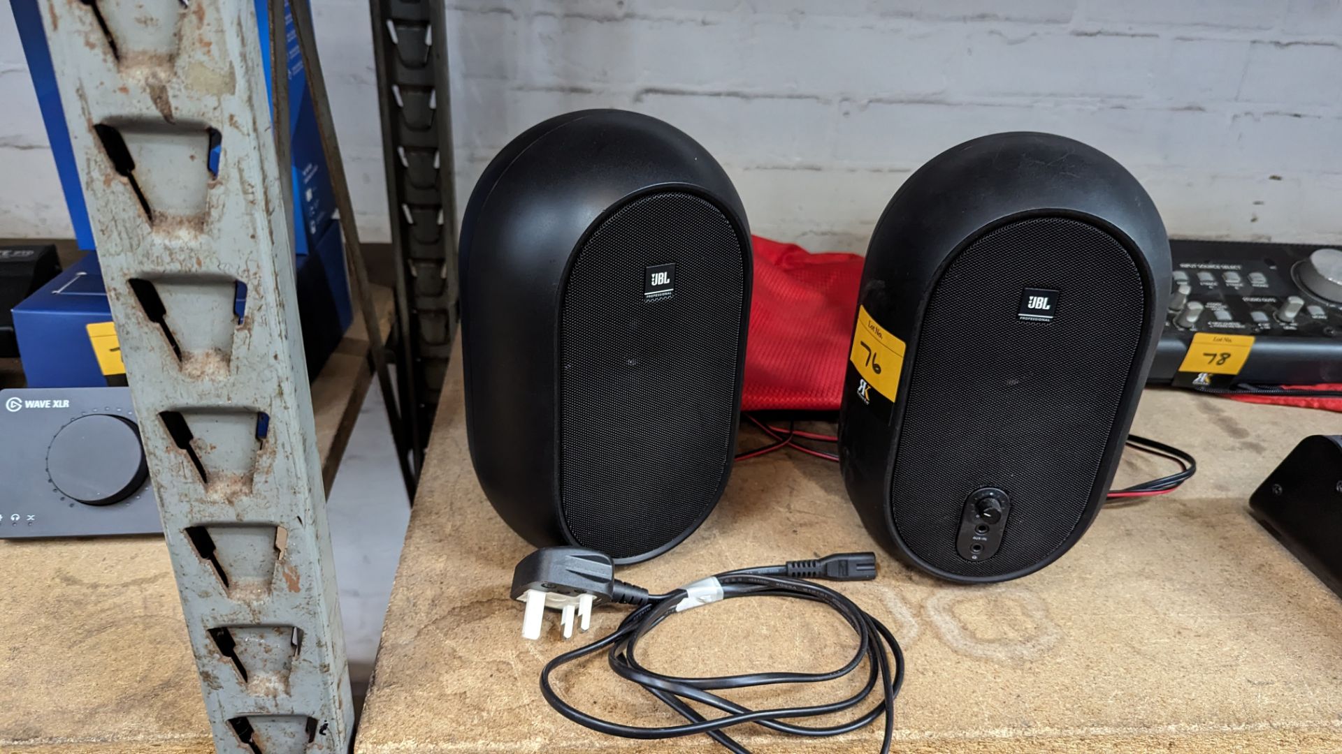 Pair of JBL Professional 1 Series 104 reference monitor powered speakers including cables & bag - Image 11 of 11