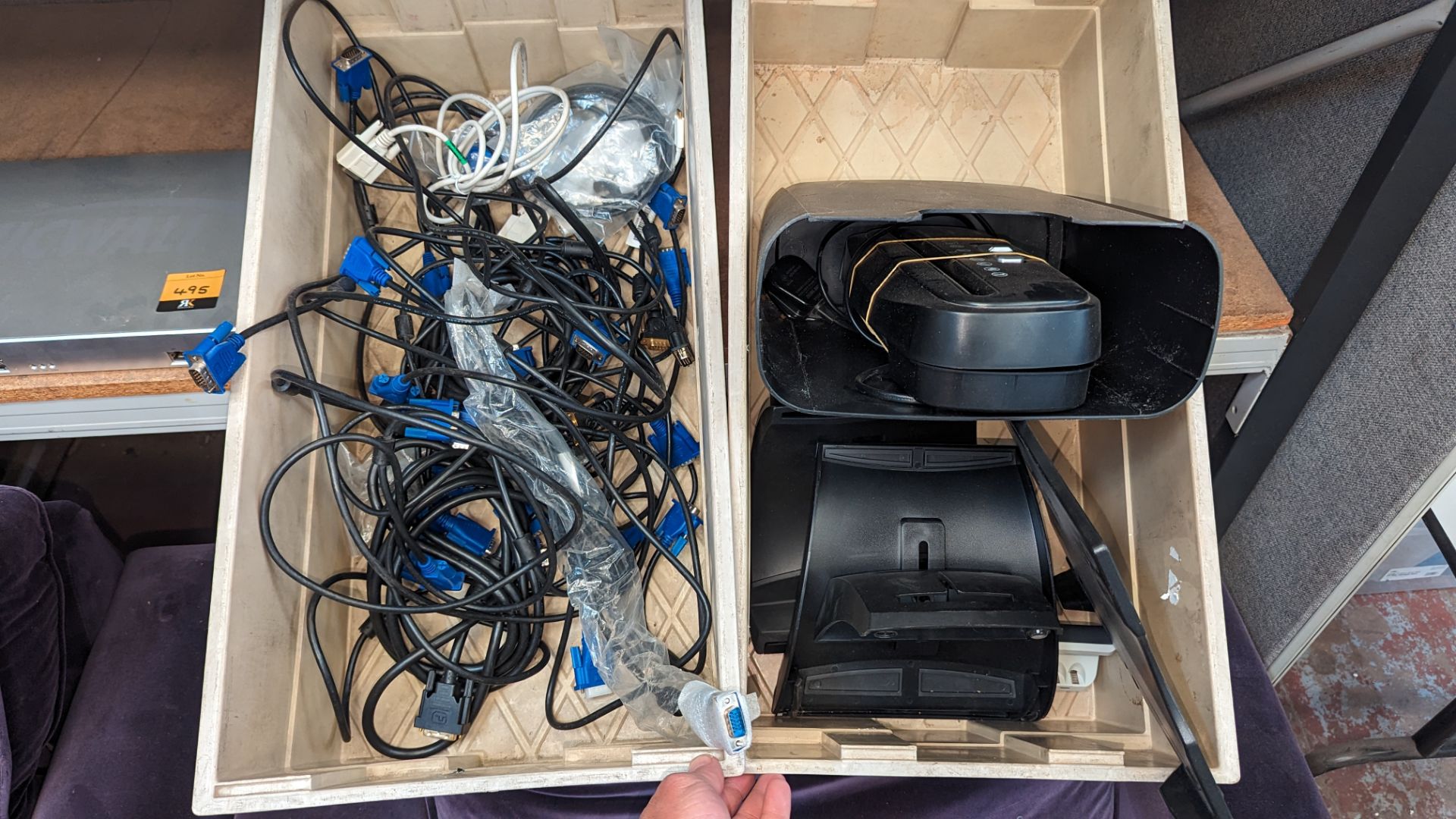 The contents of 2 crates of assorted IT cables & other items plus office shredder & more - Image 3 of 6