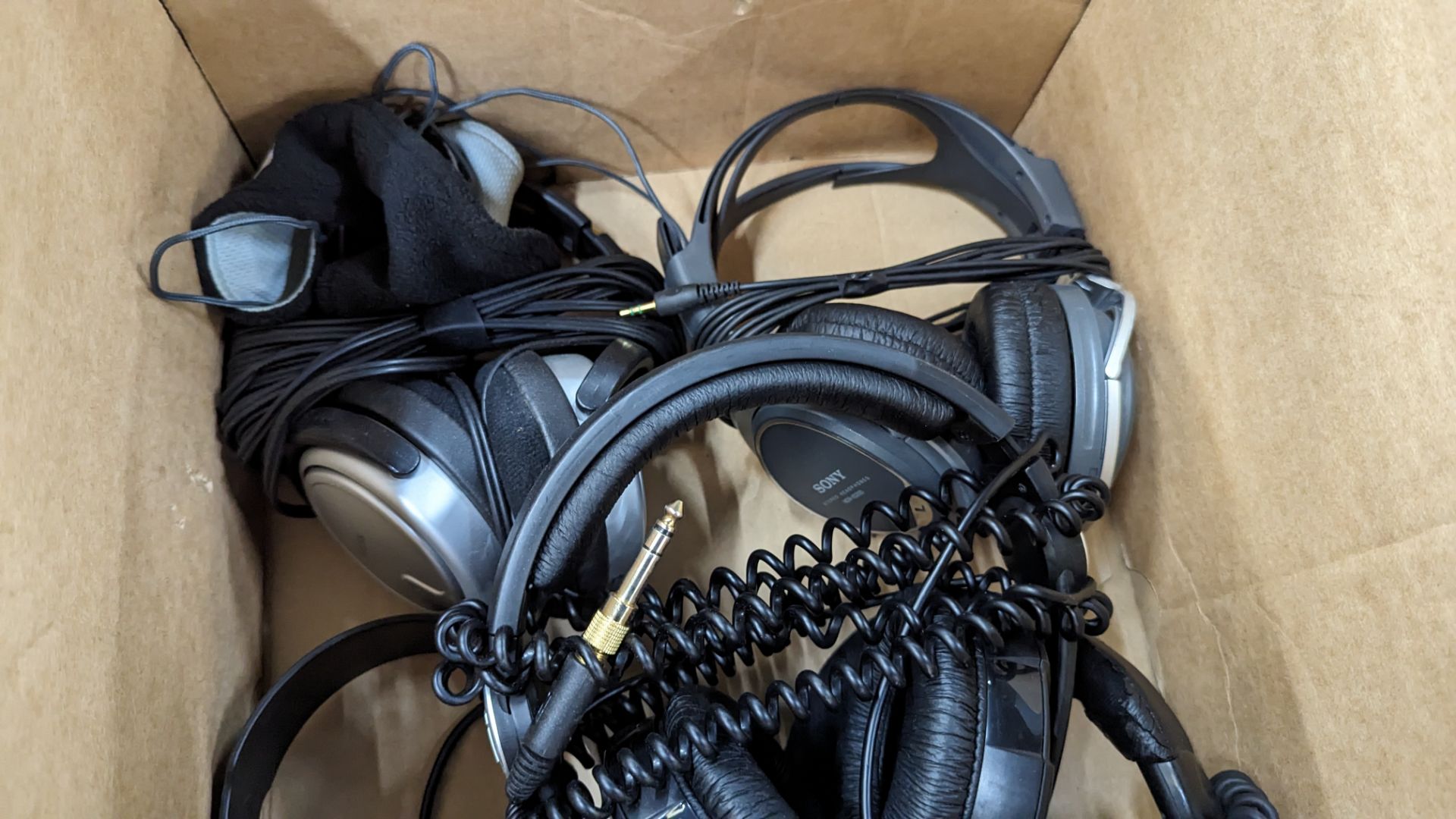 Box of headphones including Sennheiser HD25S in hard case - Image 8 of 11