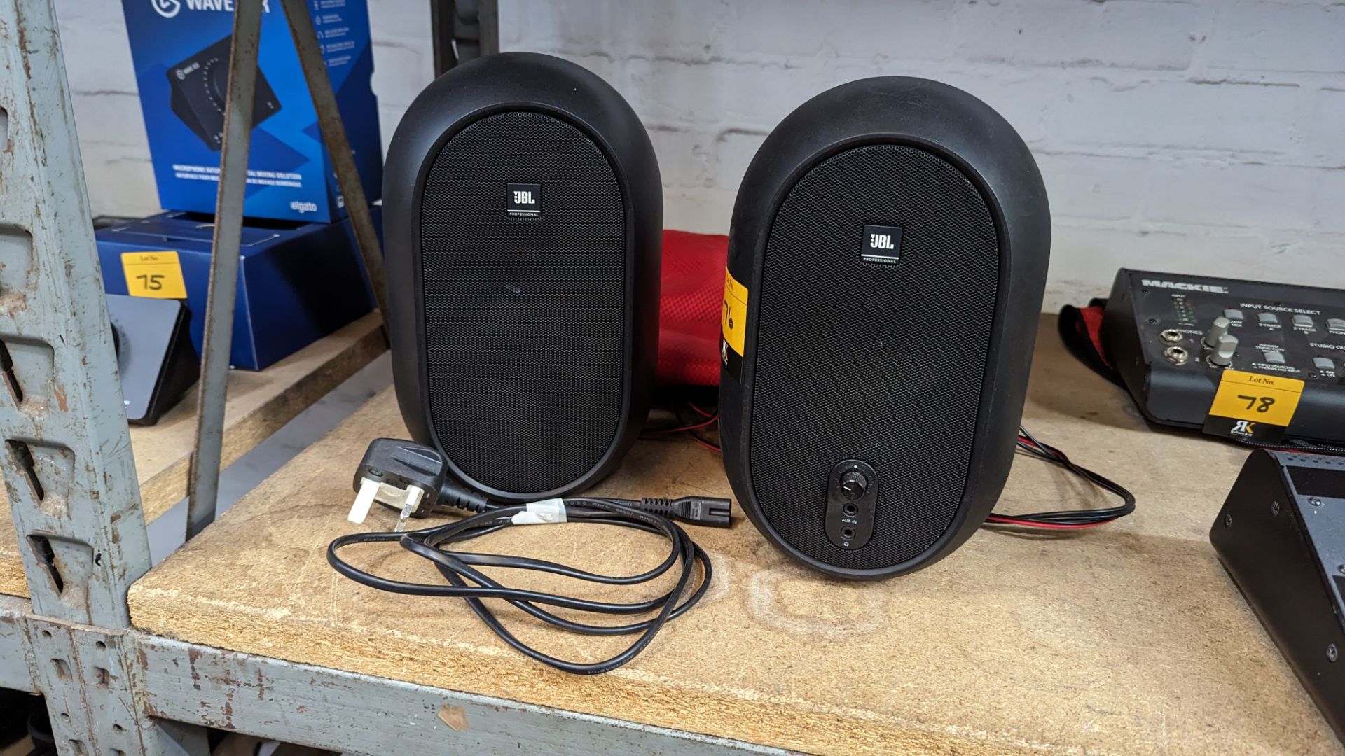 Pair of JBL Professional 1 Series 104 reference monitor powered speakers including cables & bag - Image 2 of 11