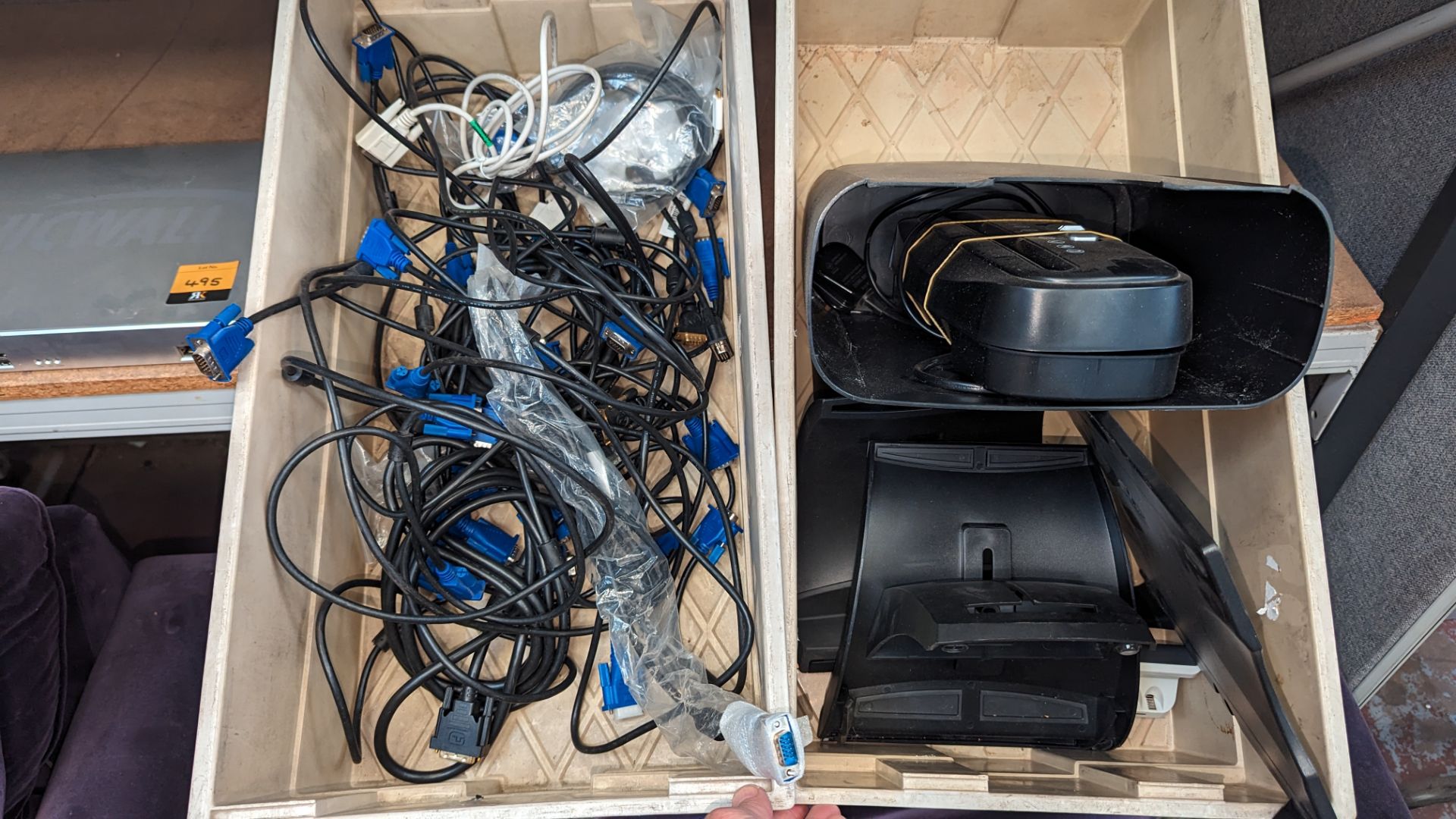 The contents of 2 crates of assorted IT cables & other items plus office shredder & more - Image 2 of 6