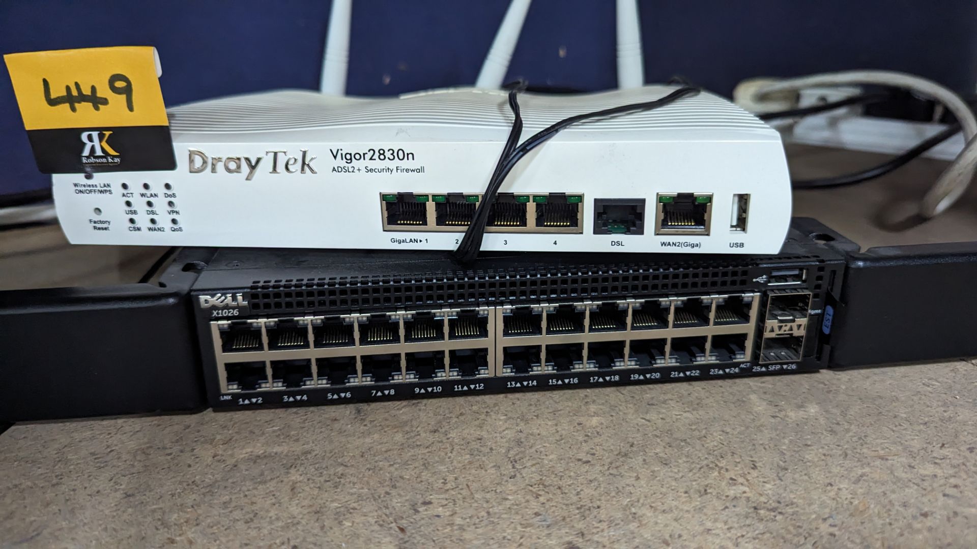 24 port switch with rack mounting ears plus Draytek Vigor 2830N modem/firewall - Image 5 of 5