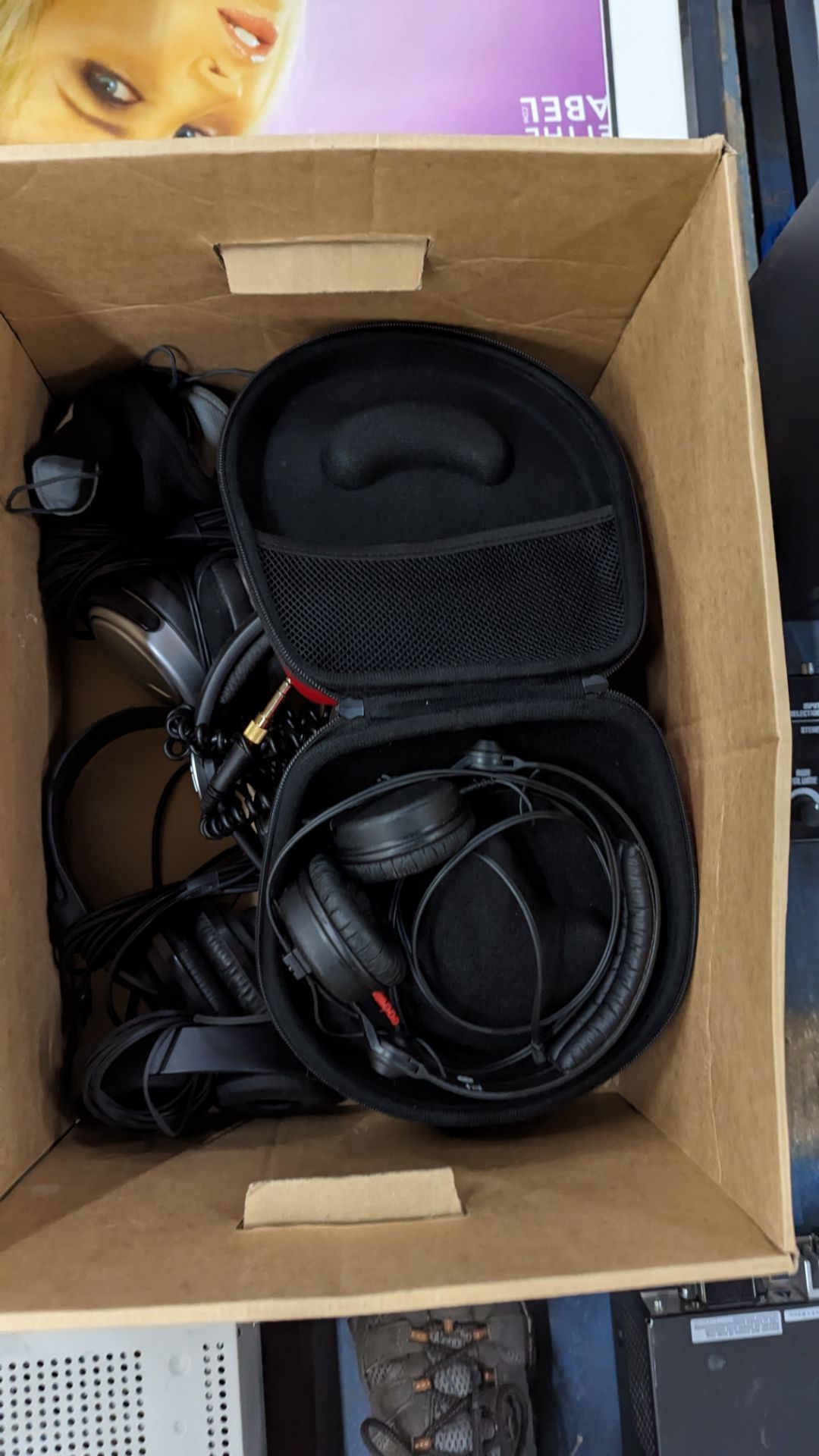Box of headphones including Sennheiser HD25S in hard case - Image 2 of 11