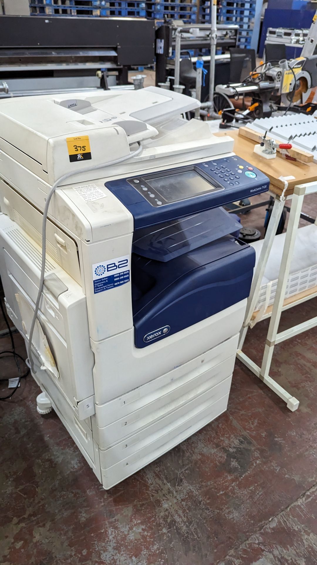 Xerox WorkCentre 7120 floor standing multifunction copier with 4 paper cassettes, auto document feed - Image 3 of 11