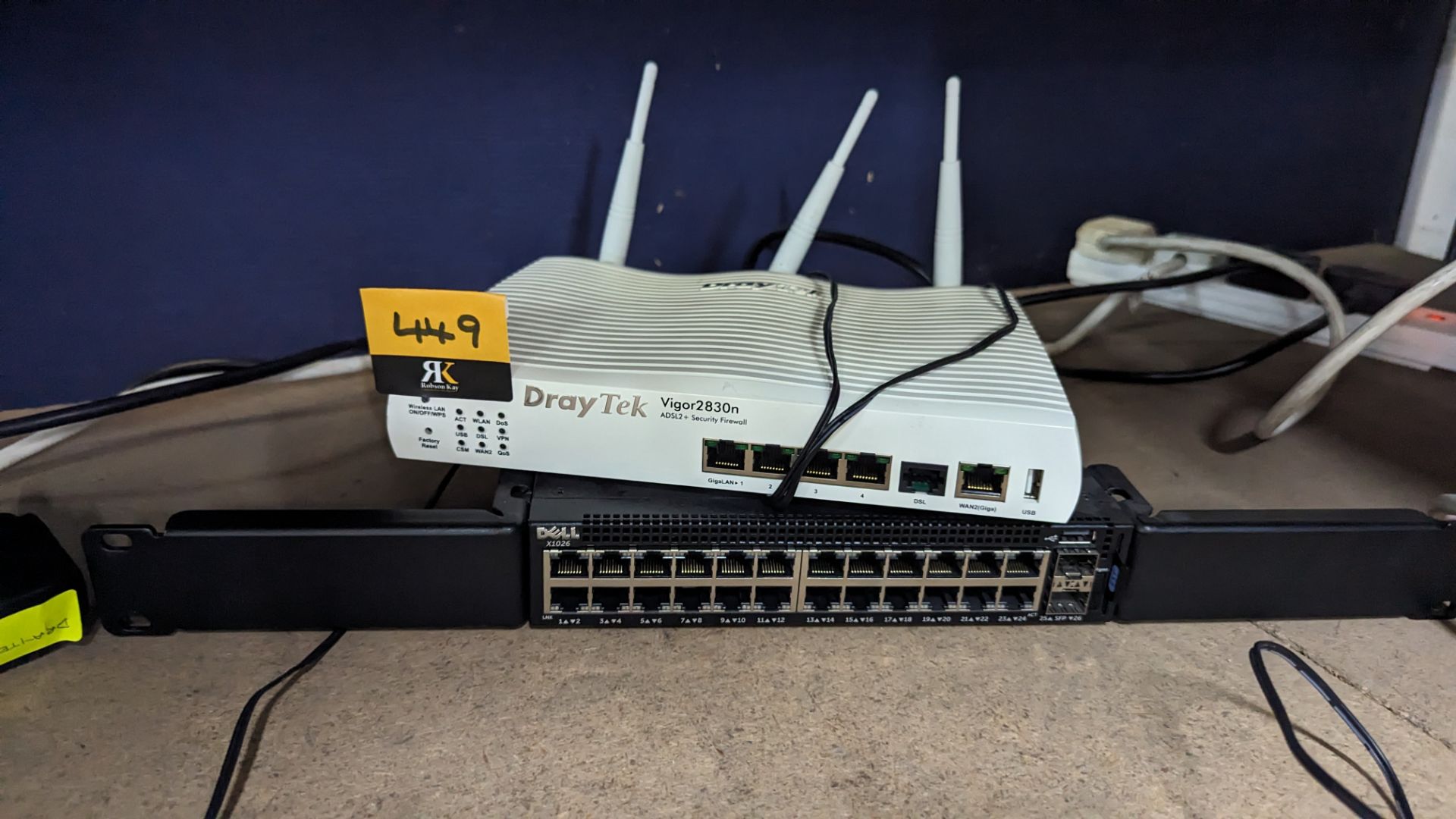 24 port switch with rack mounting ears plus Draytek Vigor 2830N modem/firewall - Image 2 of 5