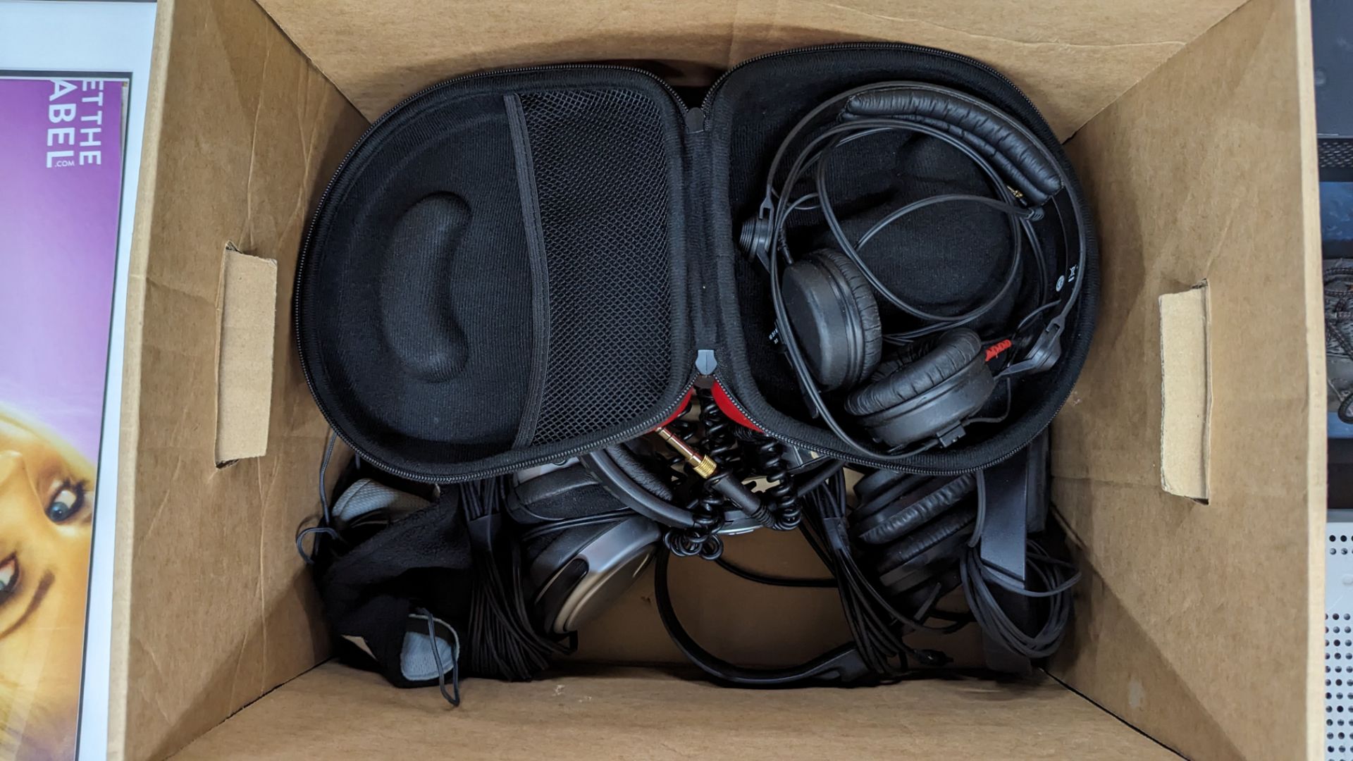 Box of headphones including Sennheiser HD25S in hard case - Image 3 of 11