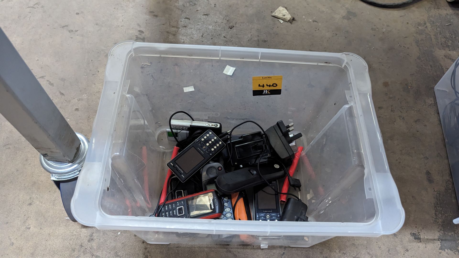 The contents of a crate of mobile phones