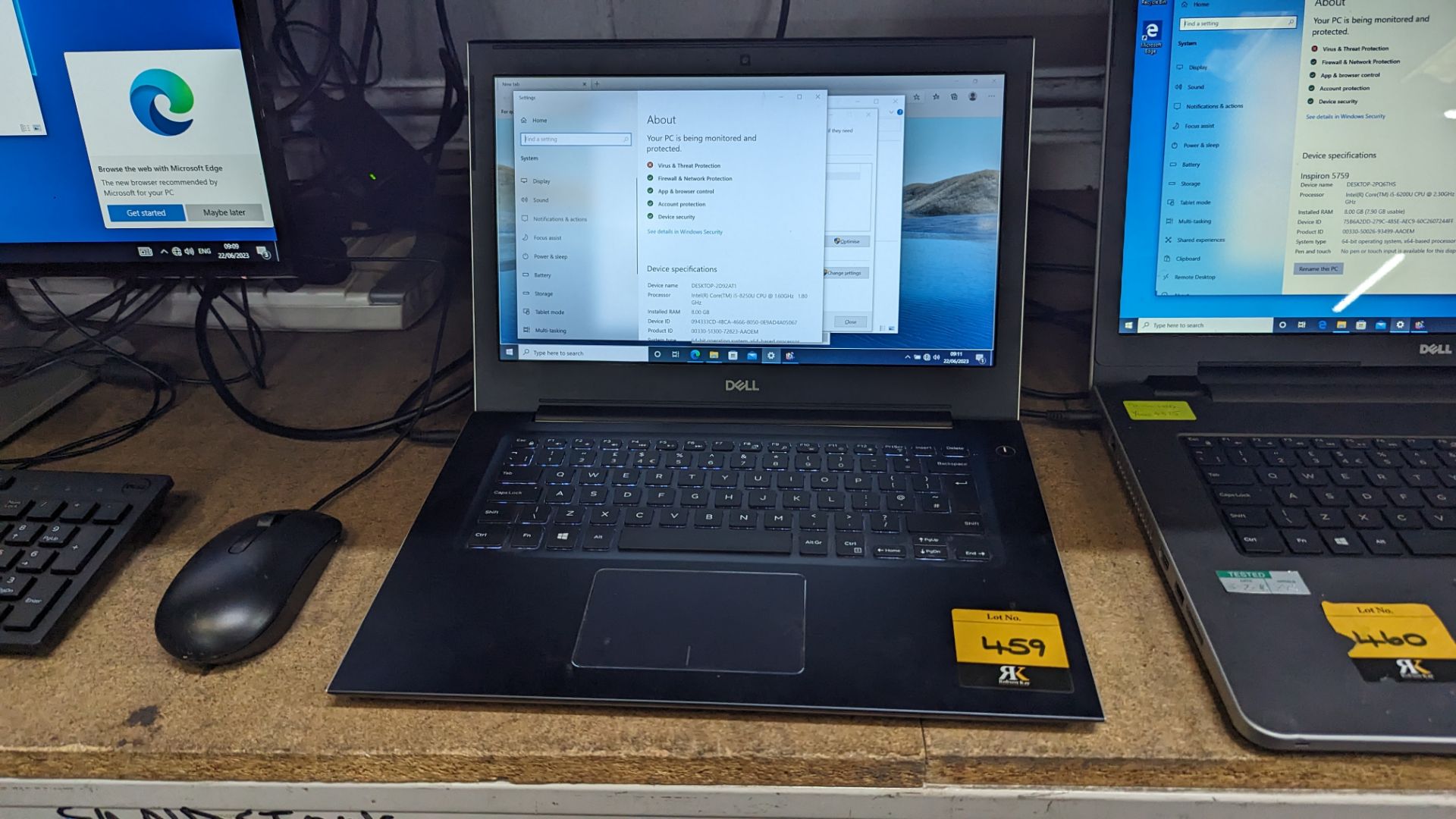 Dell Vostro notebook computer with Intel Core i5-8250 CPU, 8GB RAM, 256GB SSD including power pack/c - Image 2 of 17