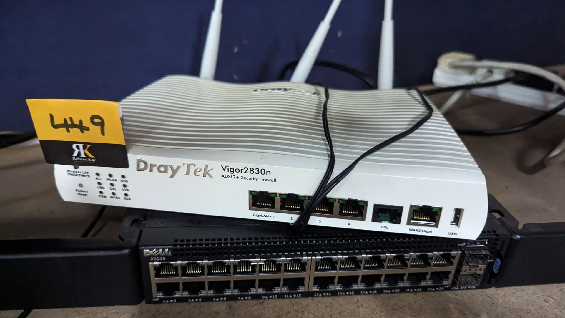 24 port switch with rack mounting ears plus Draytek Vigor 2830N modem/firewall - Image 4 of 5