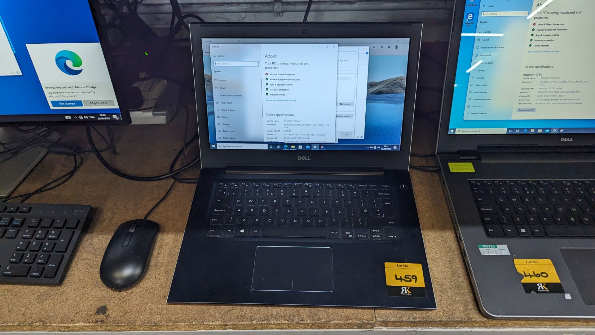 Dell Vostro notebook computer with Intel Core i5-8250 CPU, 8GB RAM, 256GB SSD including power pack/c - Image 4 of 17