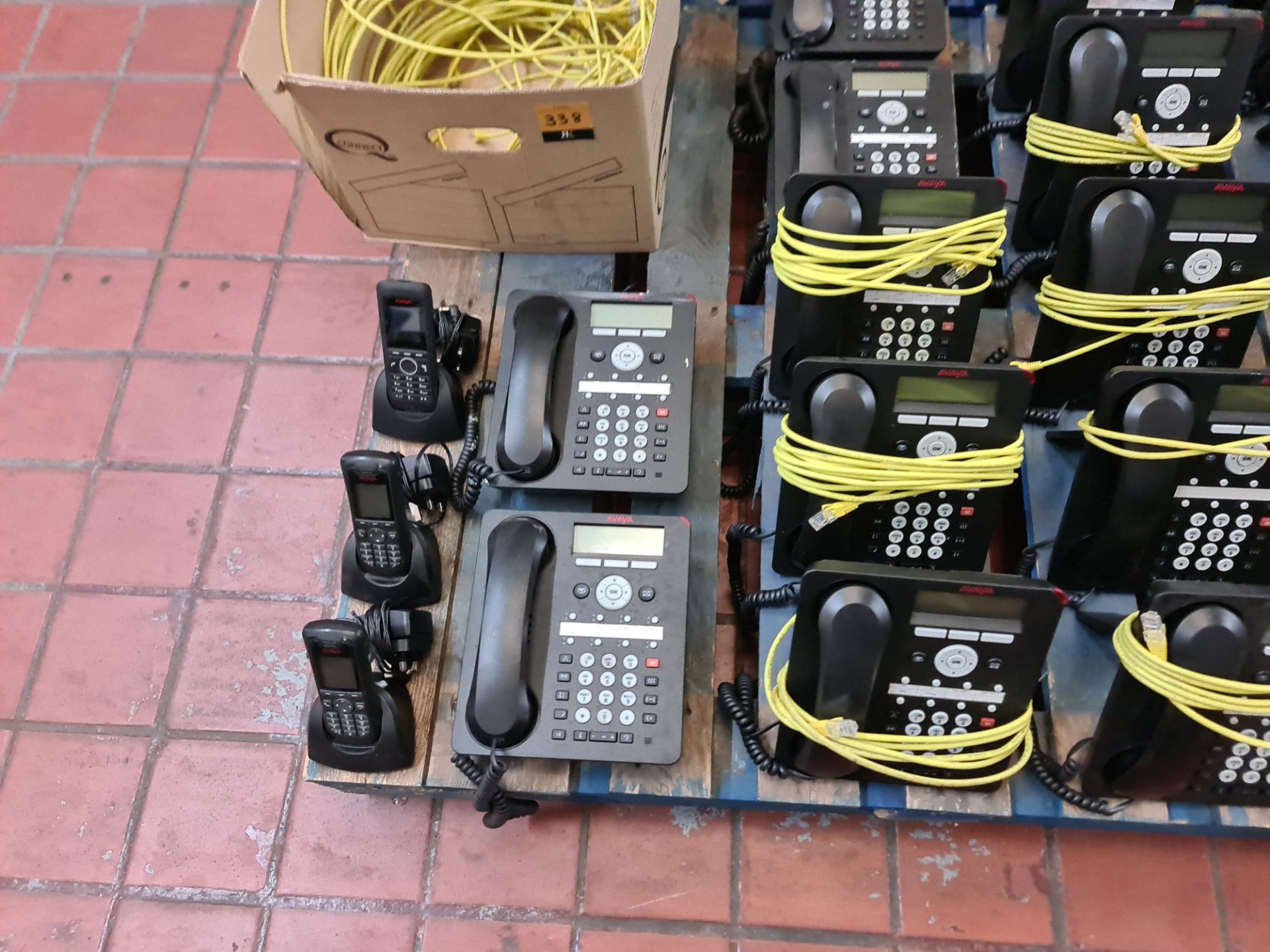Contents of a pallet of telephone equipment, comprising 17 Avaya wired handsets, 3 Avaya DECT handse - Image 2 of 6
