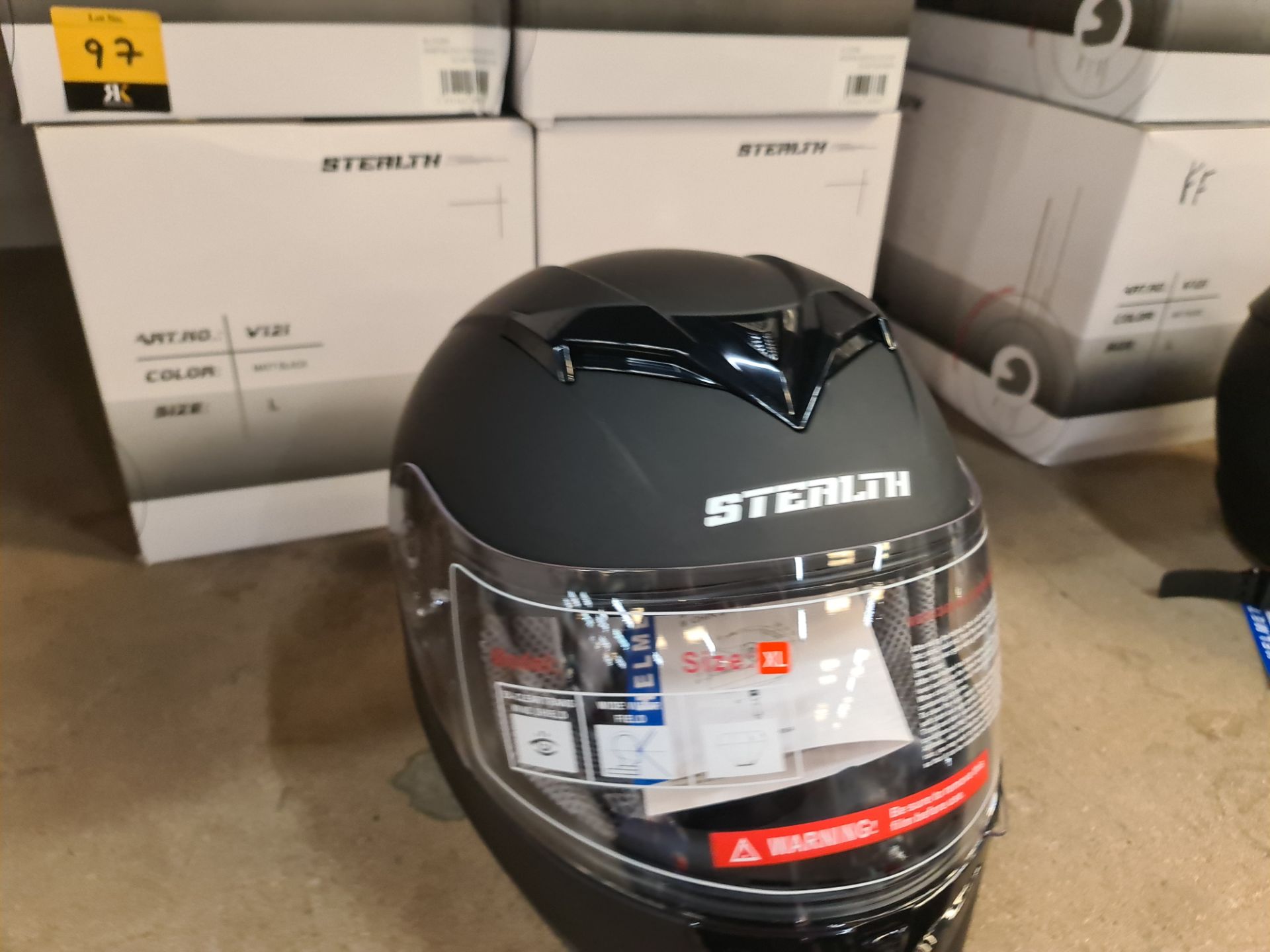 5 off Stealth V121 matt black helmets - 2xM, 2xL, 1xXL - Image 5 of 7