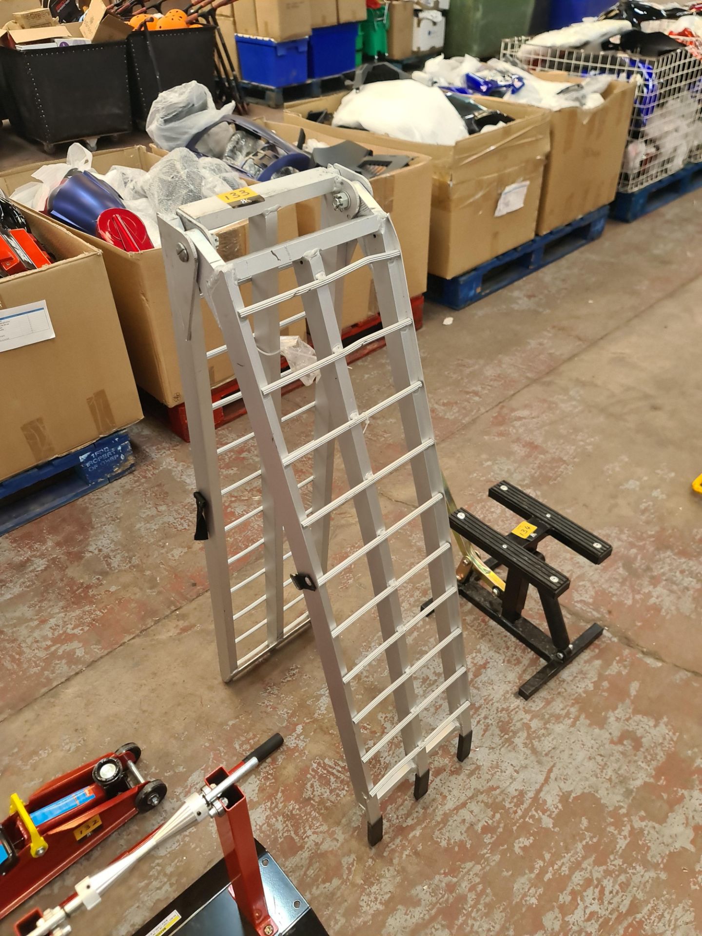 Motorbike folding loading ramp