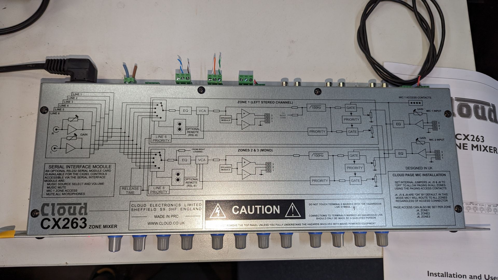 Cloud model CX263 Zone mixer, including installation and user guide, power cable and rack mounting f - Image 11 of 13