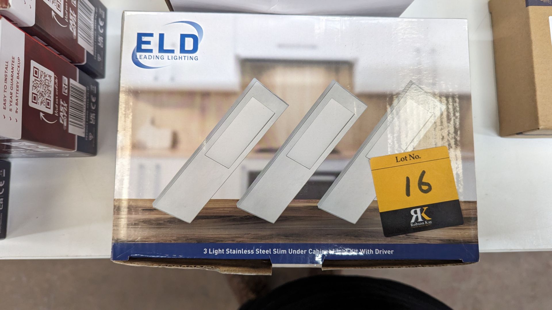 ELD set of 3 slim stainless steel under cabinet lamps with driver - Image 3 of 3