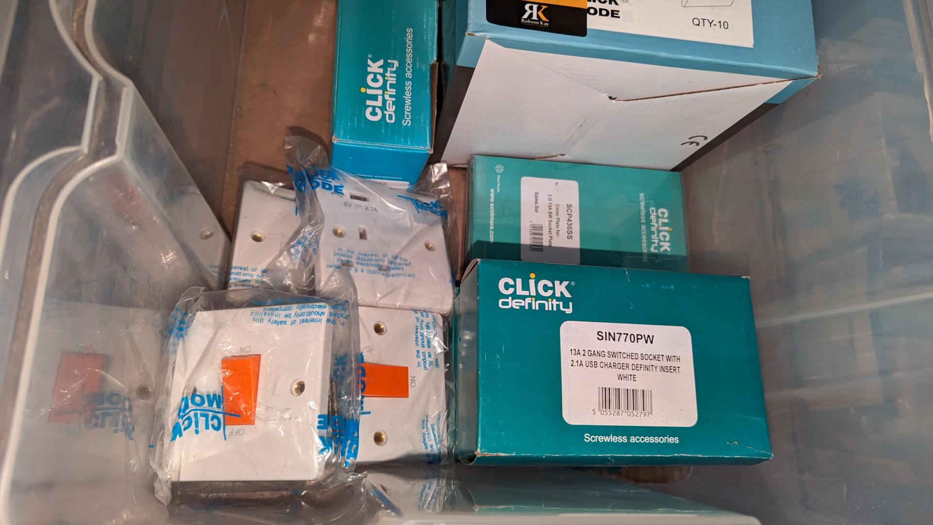 The contents of a crate of assorted Click sockets & switches - Image 2 of 4