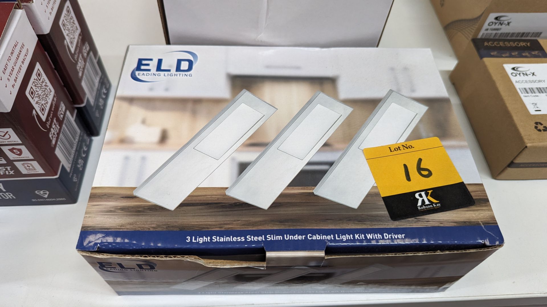 ELD set of 3 slim stainless steel under cabinet lamps with driver