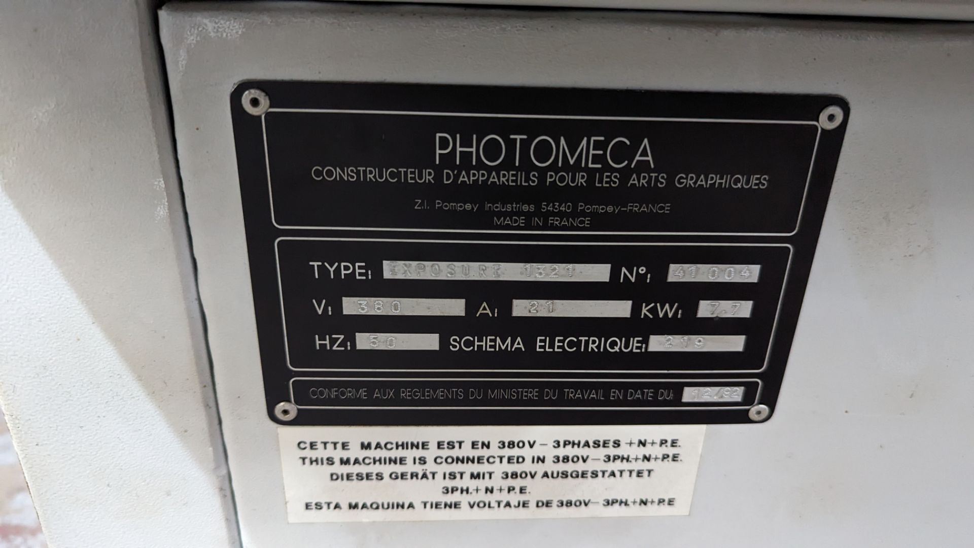 AFP 1321 exposure unit. Please note there are a pair of fork extensions which appear in the photogr - Image 13 of 15