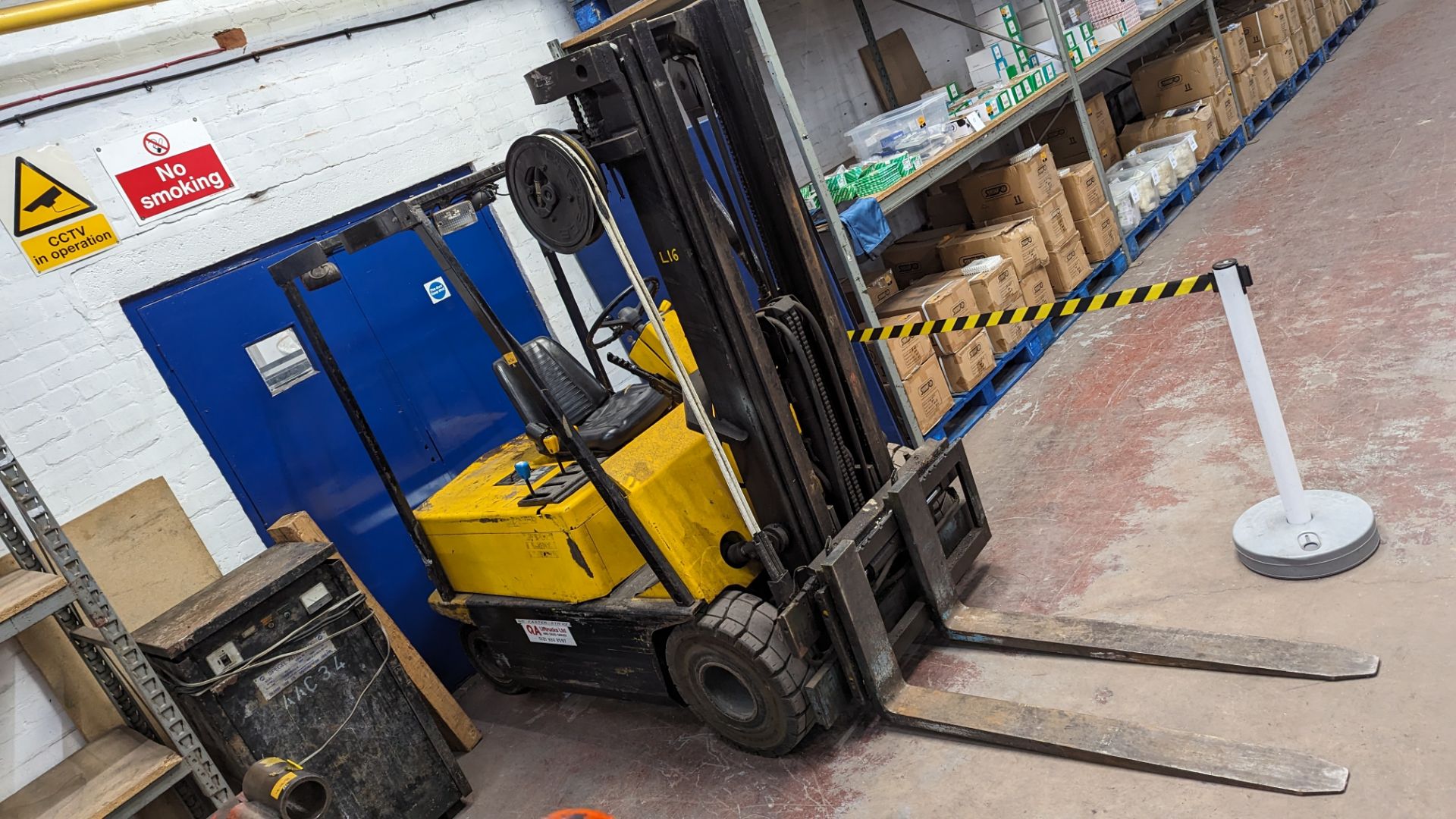 Clarke Engineering electric forklift truck, model EM20, including charger. The truck features side - Image 2 of 19