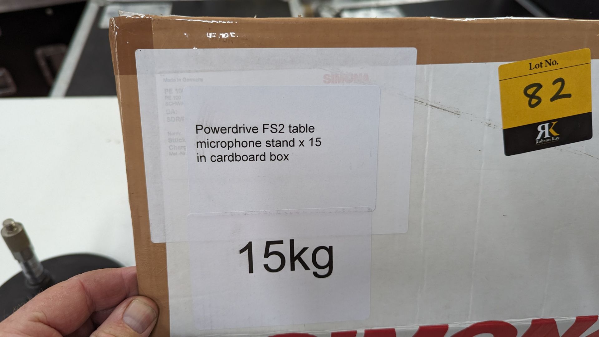 15 off Powerdrive model FS2 table microphone stands. Includes cardboard box. Total lot weight: 15kg - Image 5 of 6
