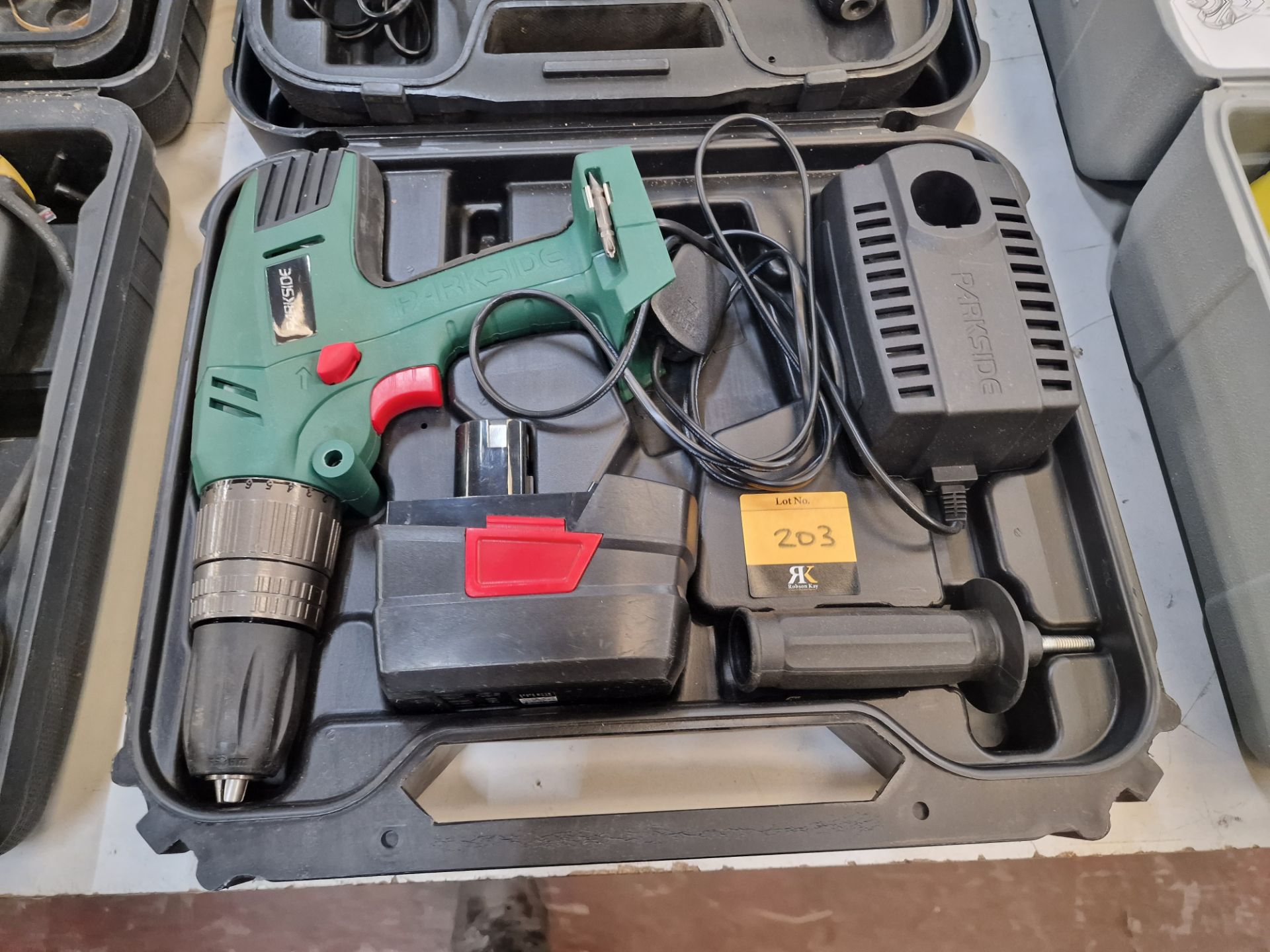 Parkside cordless drill including 1 off 24V battery plus charger and case