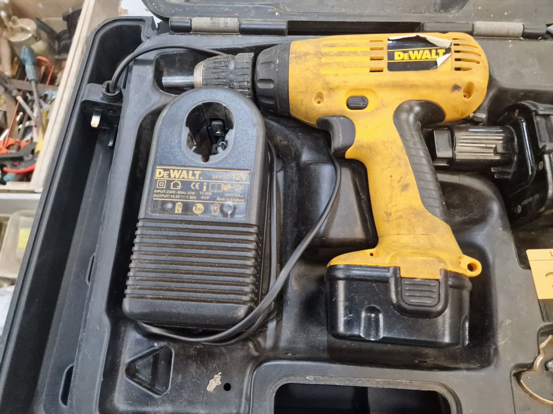 Dewalt cordless drill including 2 off batteries, 1 charger and 1 case - Image 2 of 4