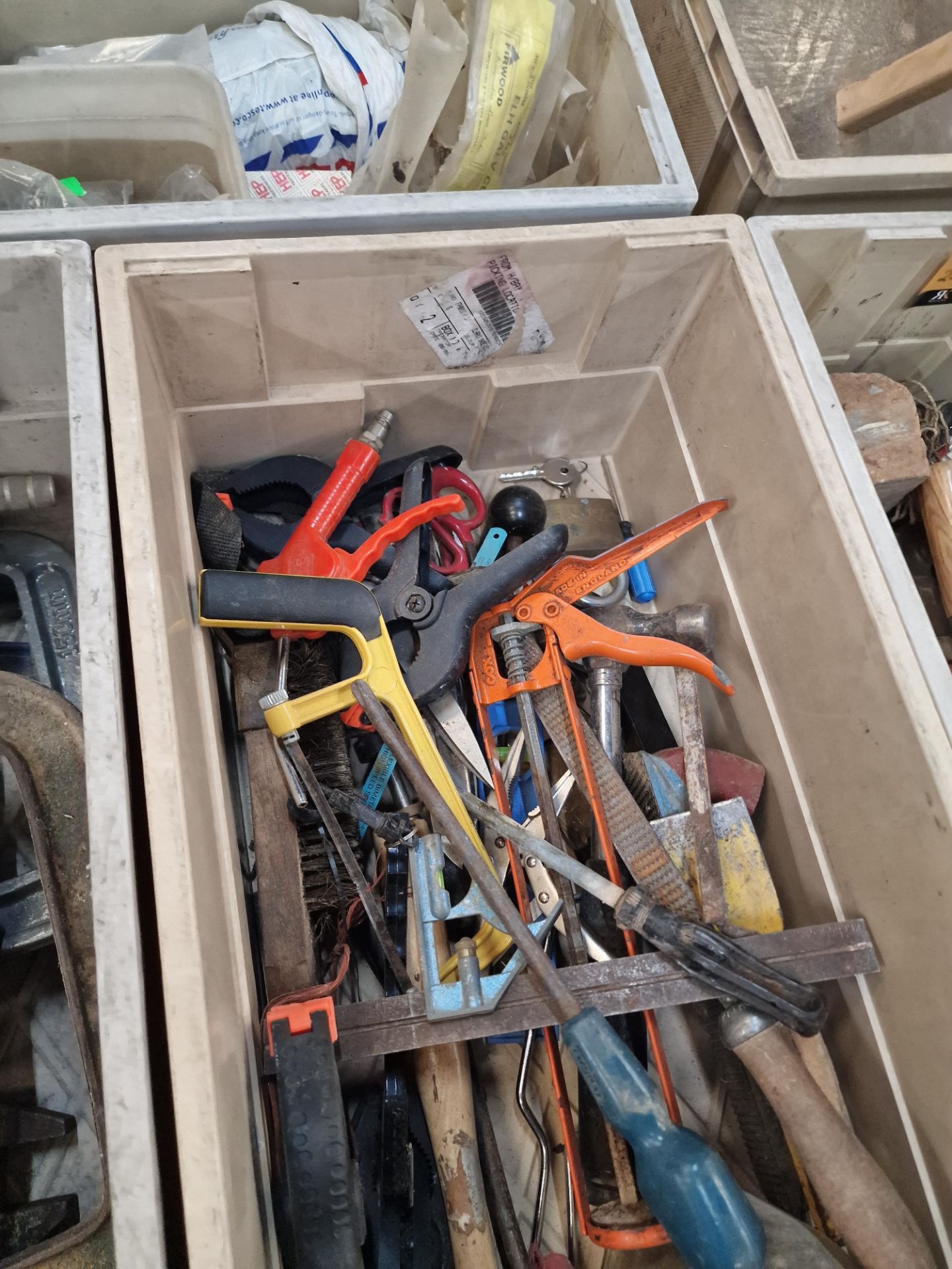 The contents of 3 crates of hand tools and fixings - Image 4 of 7