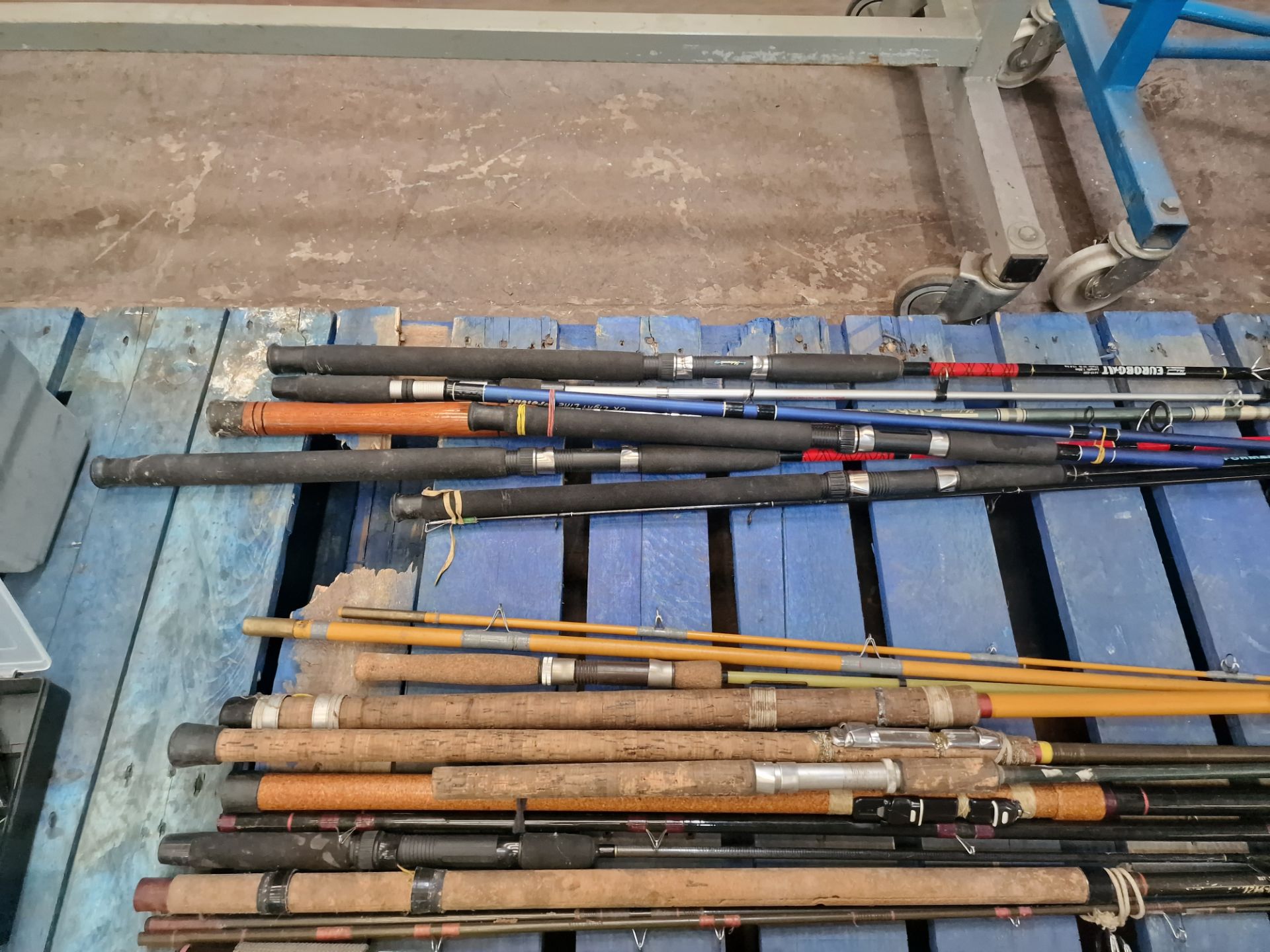 Large quantity of fishing rods and reels - the contents of a pallet. NB crate excluded - Image 7 of 7