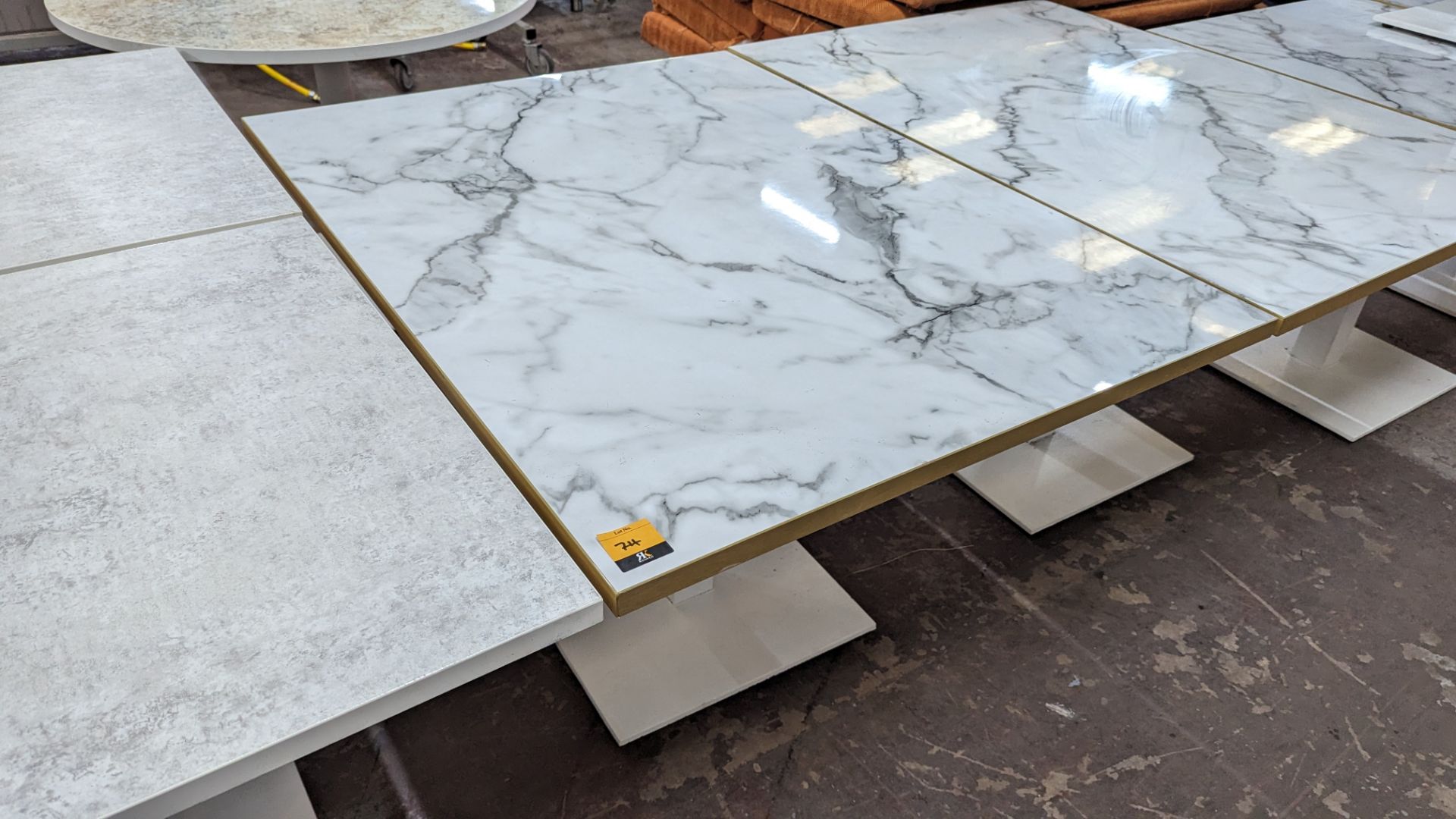 10 off matching dining tables in 3 different sizes with marble effect tops. 2 of the tables are ret - Image 3 of 19