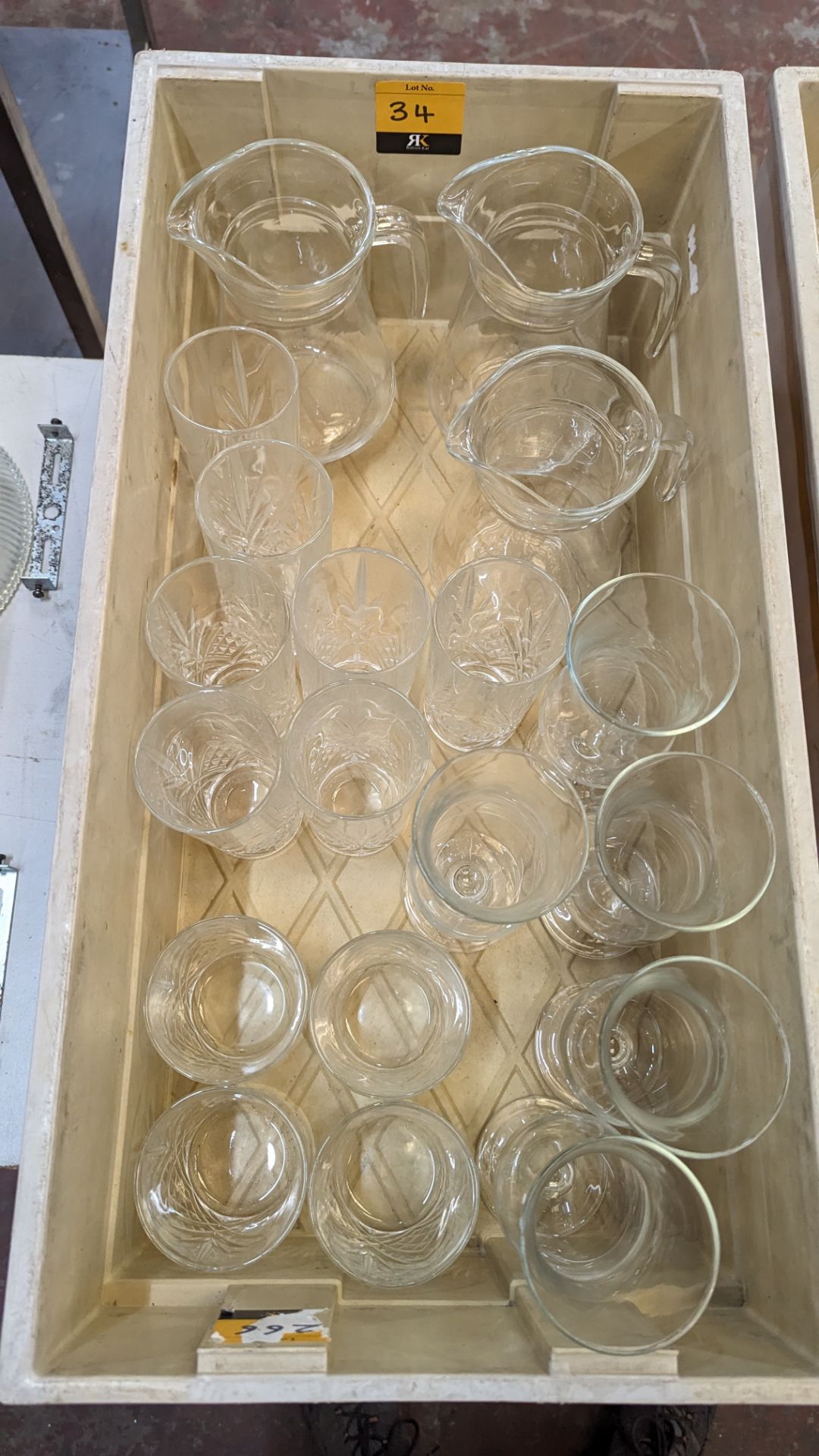 The contents of 2 crates of glassware including jugs, tumblers, dessert glasses, brandy glasses and - Image 4 of 6