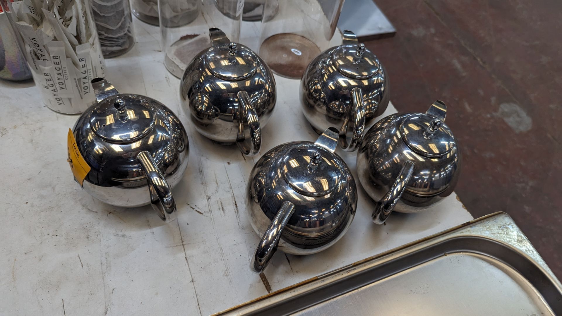 5 off small stainless steel teapots - Image 4 of 6