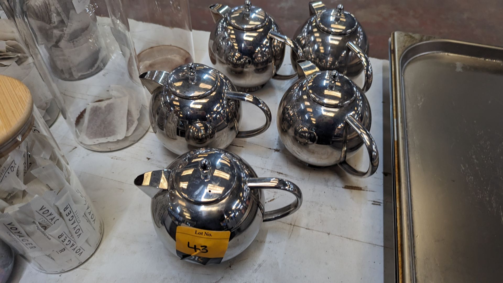 5 off small stainless steel teapots - Image 2 of 6
