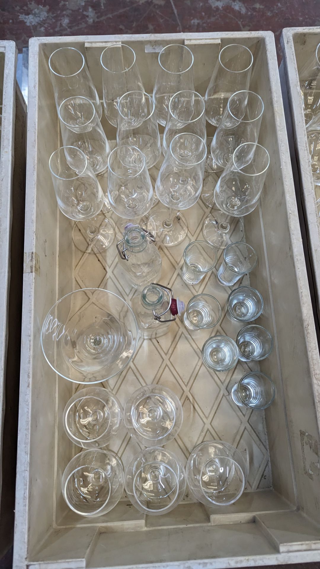 The contents of 2 crates of glassware including jugs, tumblers, dessert glasses, brandy glasses and - Image 6 of 6