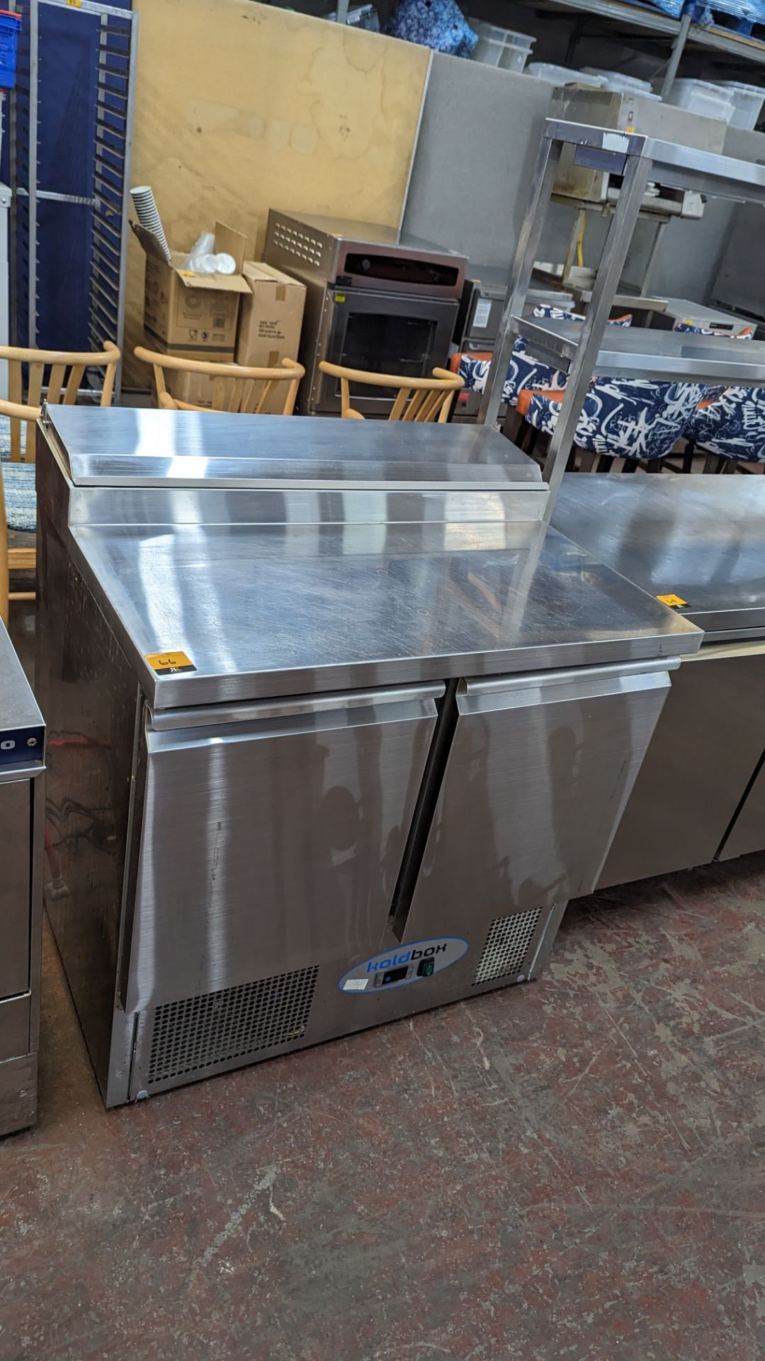 Koldbox model KXCC2-SAL stainless steel twin door refrigerated prep cabinet with hinged access at th - Image 2 of 12