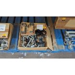 Quantity of clamps & couplers comprising 2 off Doughty SWL 750kg scaffold couplers plus 16 off hook