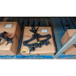 B Tech twin monitor mount with desk clamp & VESA mounting. Model BT7374. Includes cardboard box