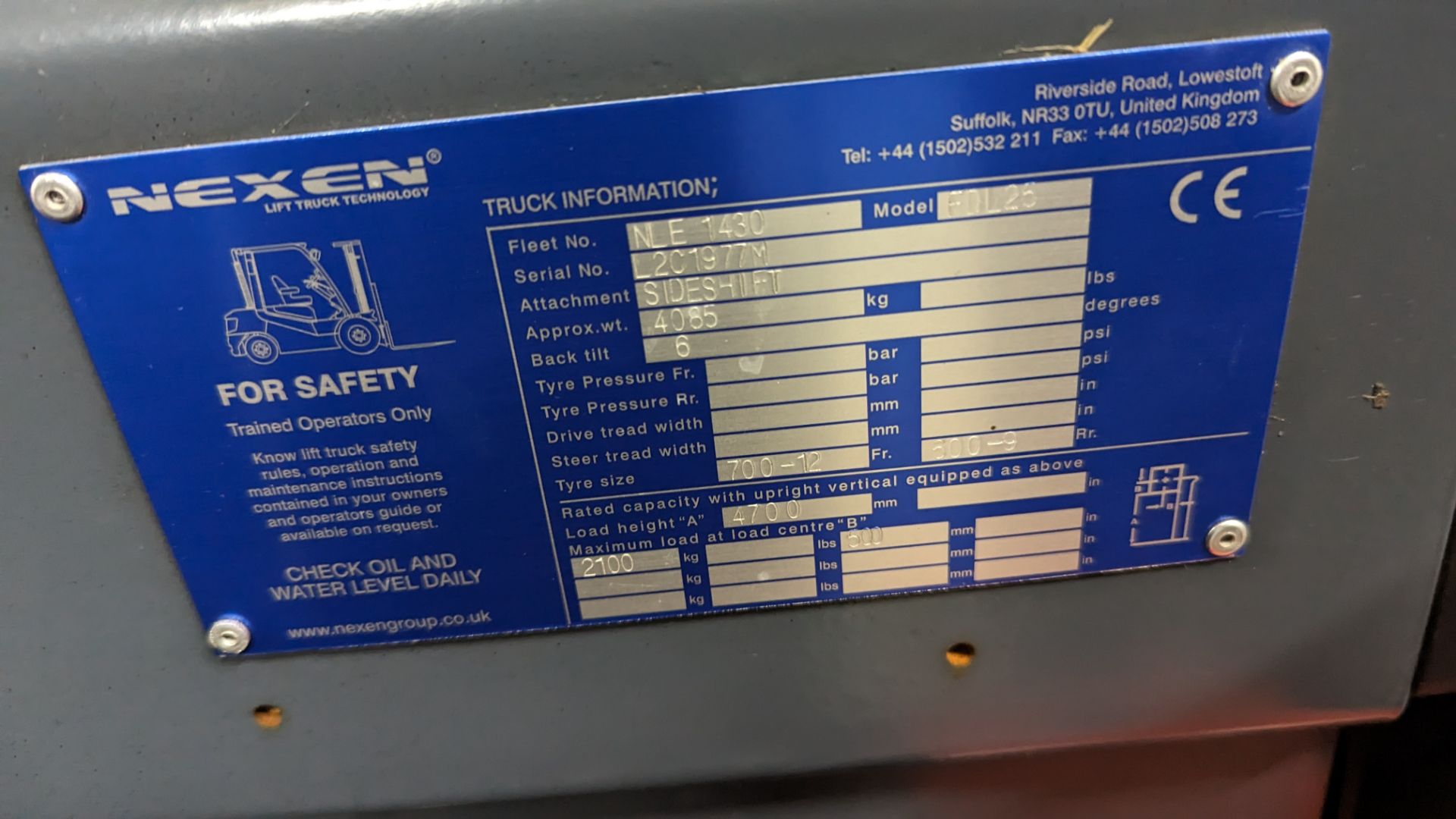 2022 Nexen 2.5 tonne diesel powered counter-balance forklift truck. Model FDL25. Container spec. - Image 10 of 17