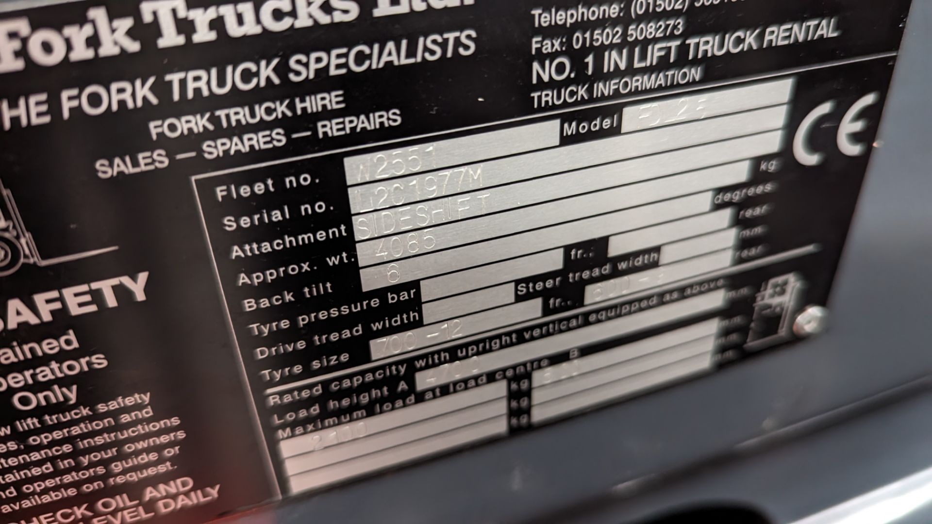 2022 Nexen 2.5 tonne diesel powered counter-balance forklift truck. Model FDL25. Container spec. - Image 11 of 17