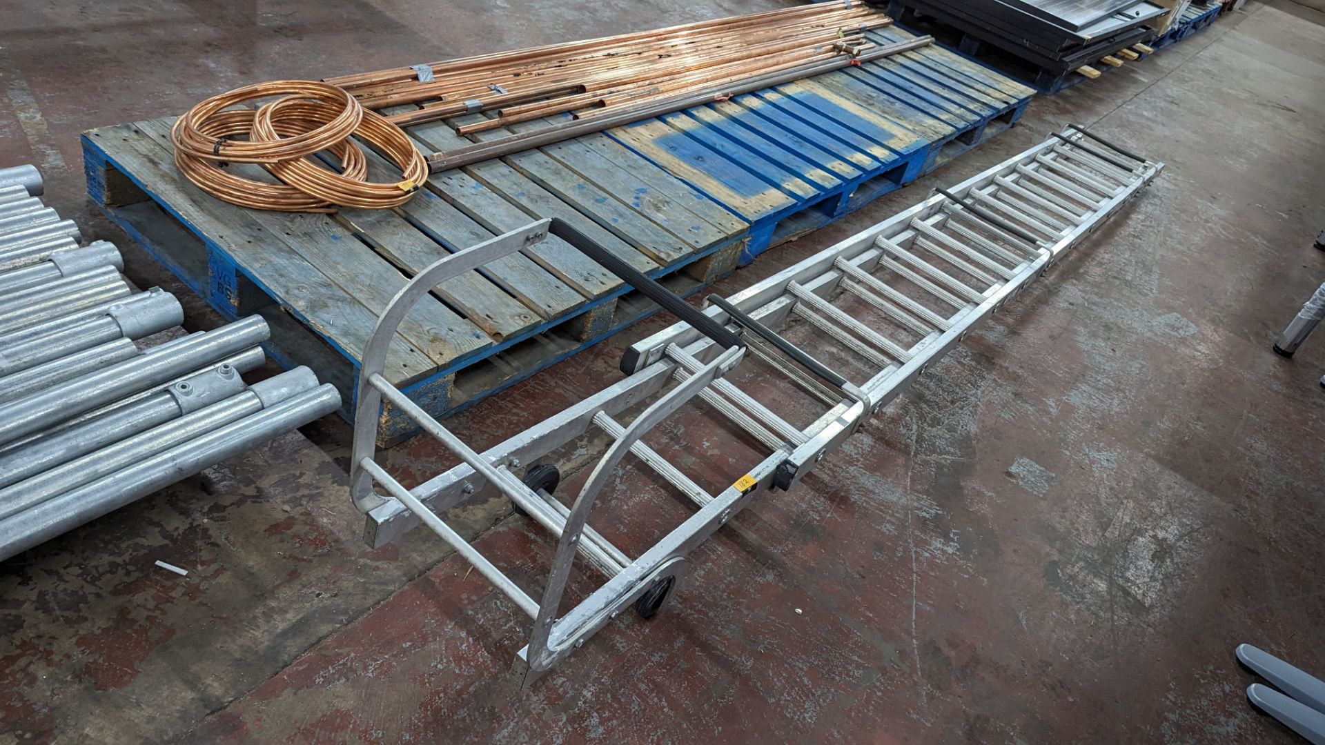 Lyte roofing ladders comprising double rung ladders with wheels and ...