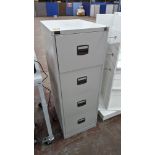 1 off grey metal 4-drawer filing cabinet