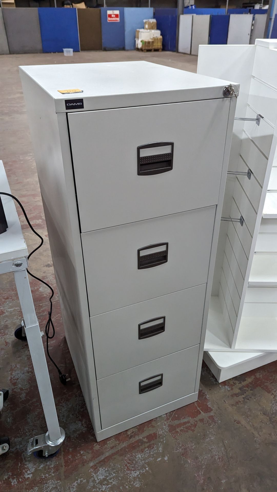 1 off grey metal 4-drawer filing cabinet