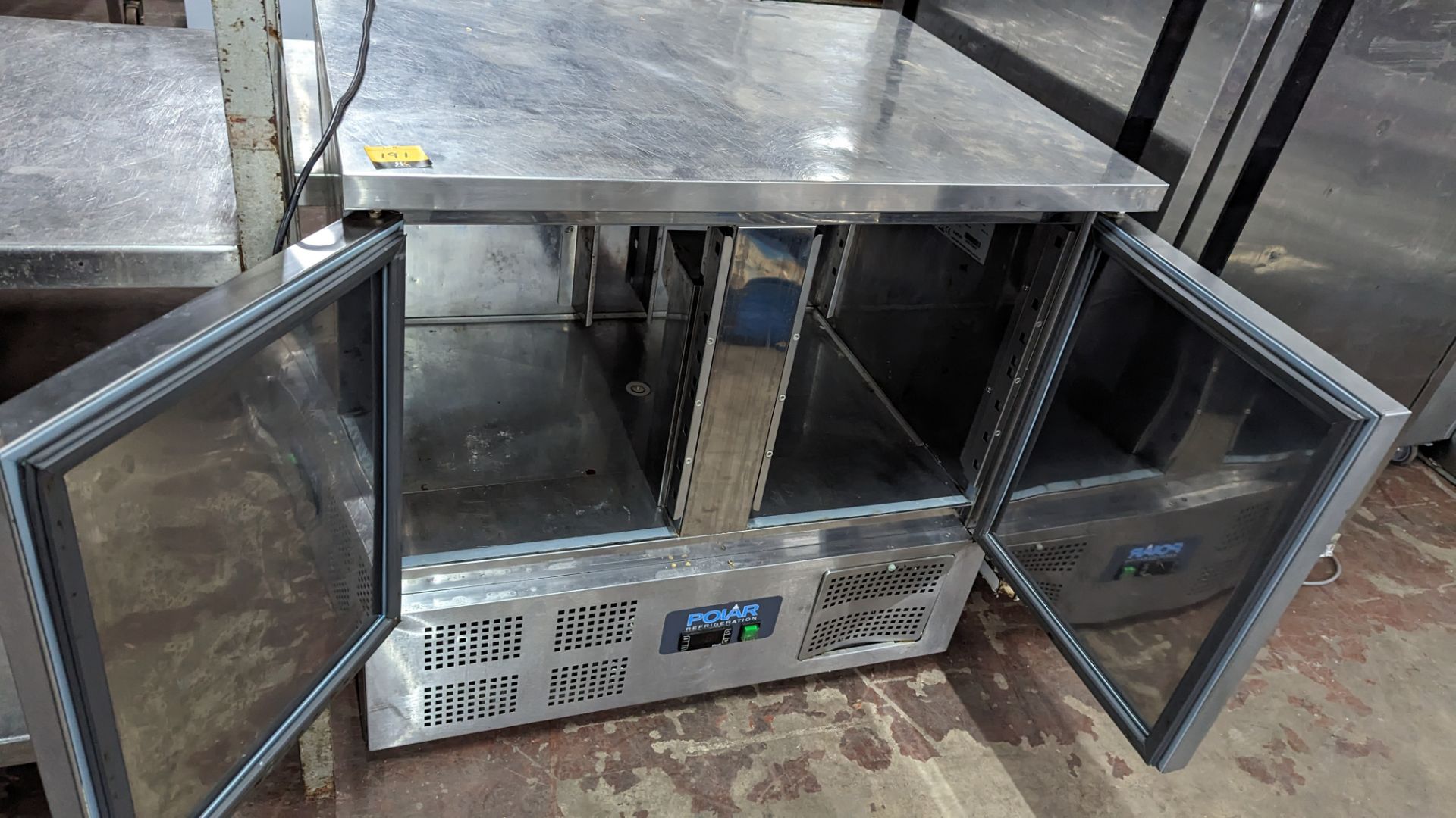 Polar Refrigeration stainless steel twin door refrigerated prep unit - Image 4 of 7